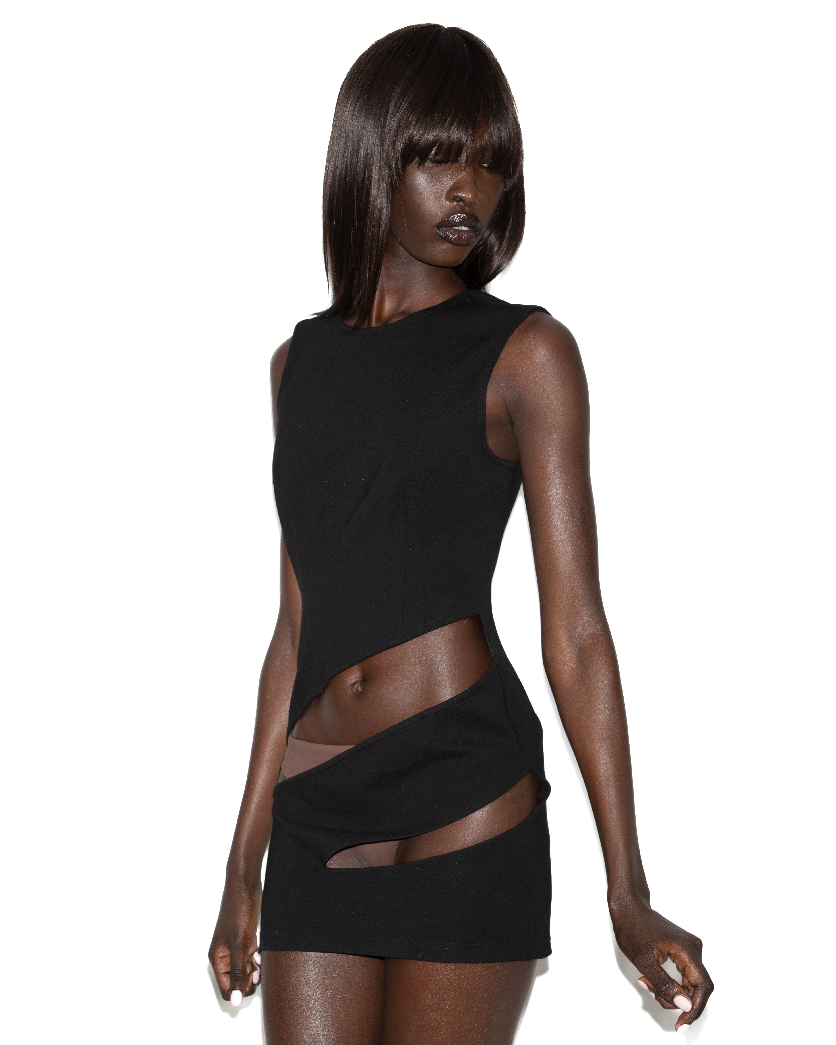 Mowalola Spiral Mini Dress Minikleid aus Baumwolle
