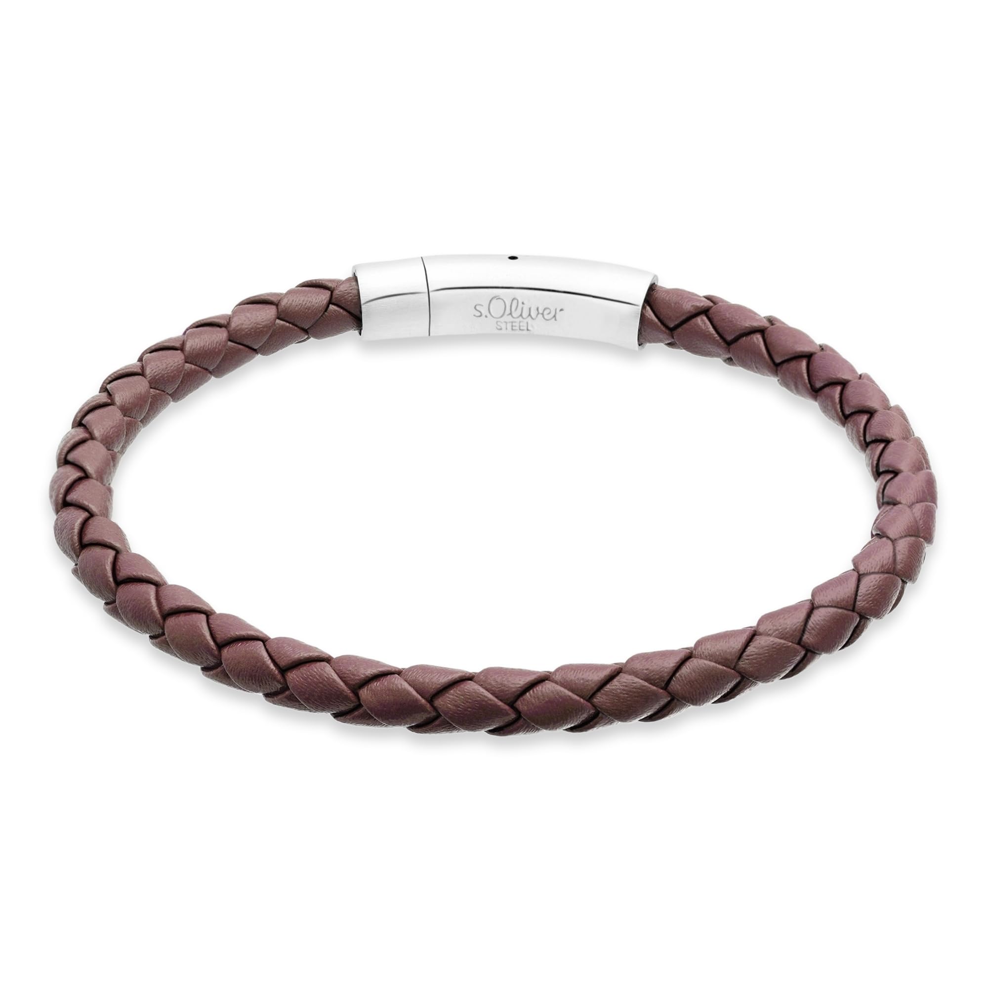 s.Oliver RED LABEL Armband Leder schwarz Edelstahl