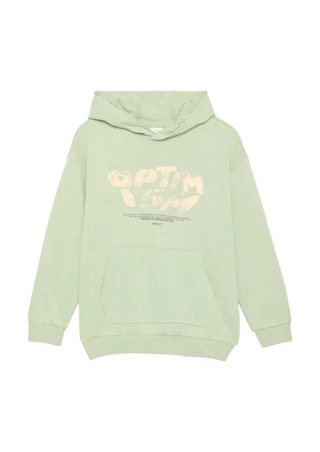 s.Oliver Oversized Hoodie salbeigrün mit Frontprint