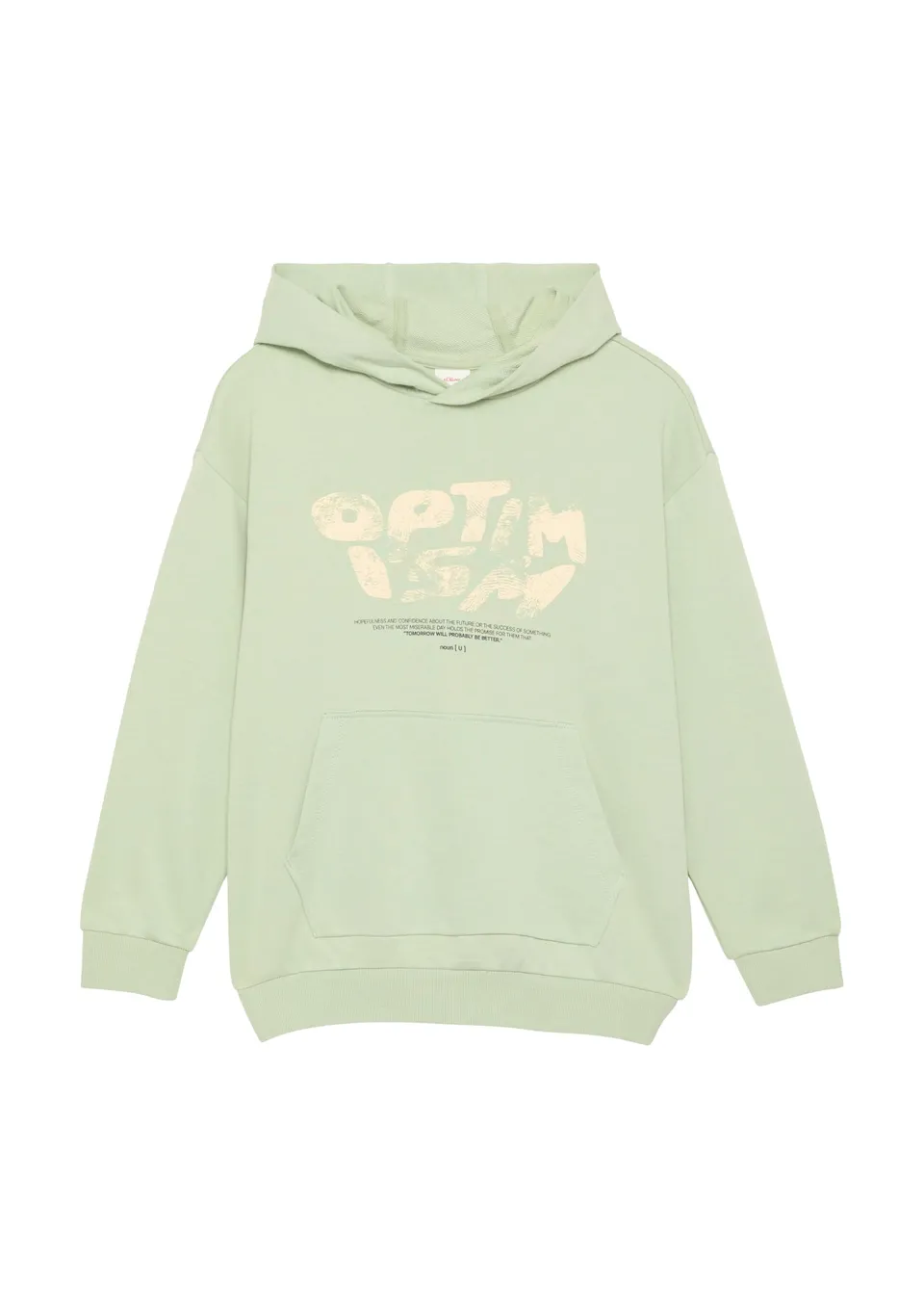 s.Oliver Oversized Hoodie salbeigrün mit Frontprint