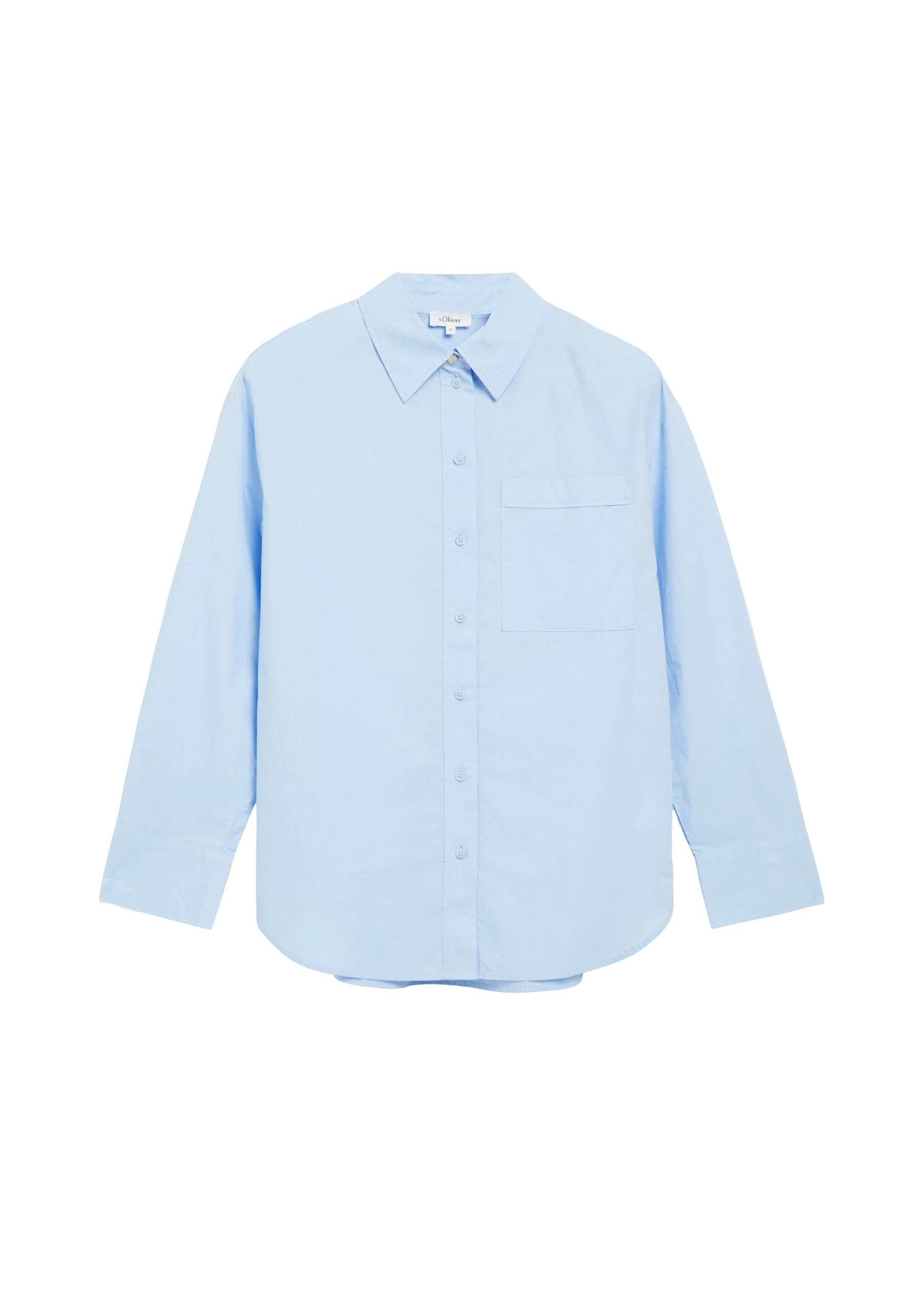 s.Oliver Red Label Poplin-Bluse Brusttasche Gr.42 blau
