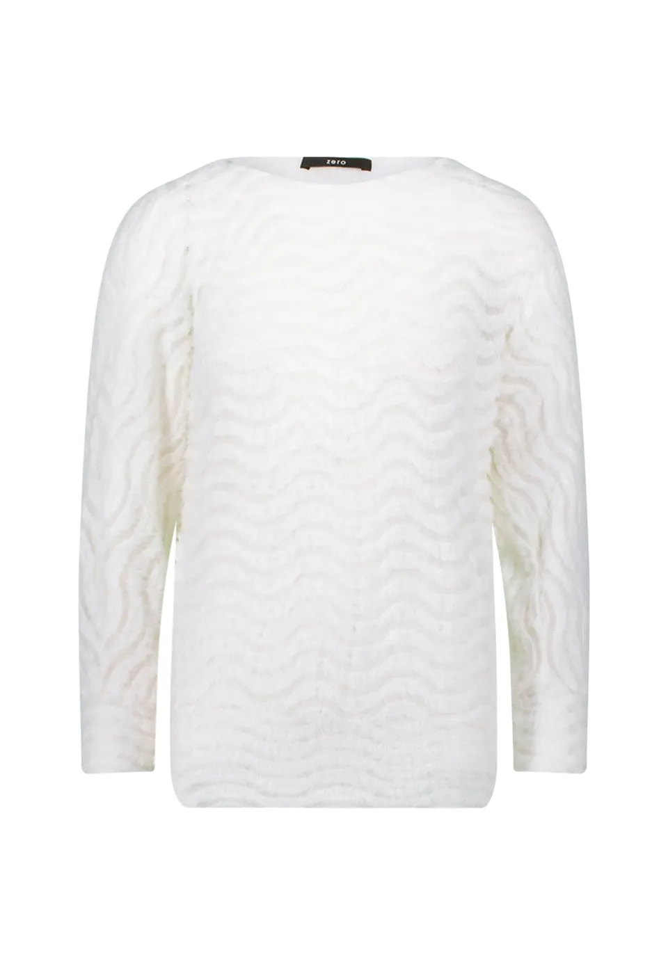 zero Sweatshirt Wellenmuster Damen Eggnog Gr. 38 lässig