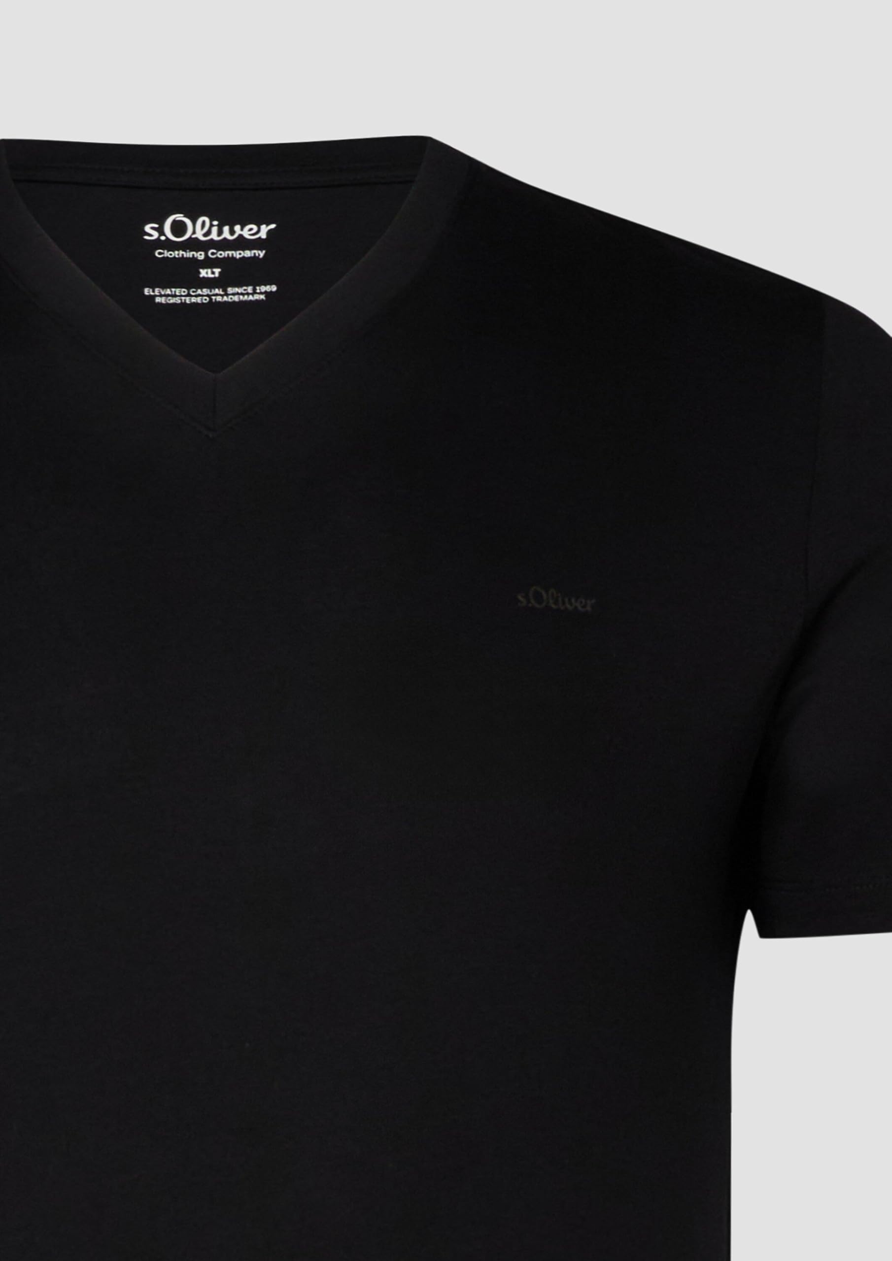 s.Oliver Junior T-Shirt V-Neck Logo schwarz Tall Size