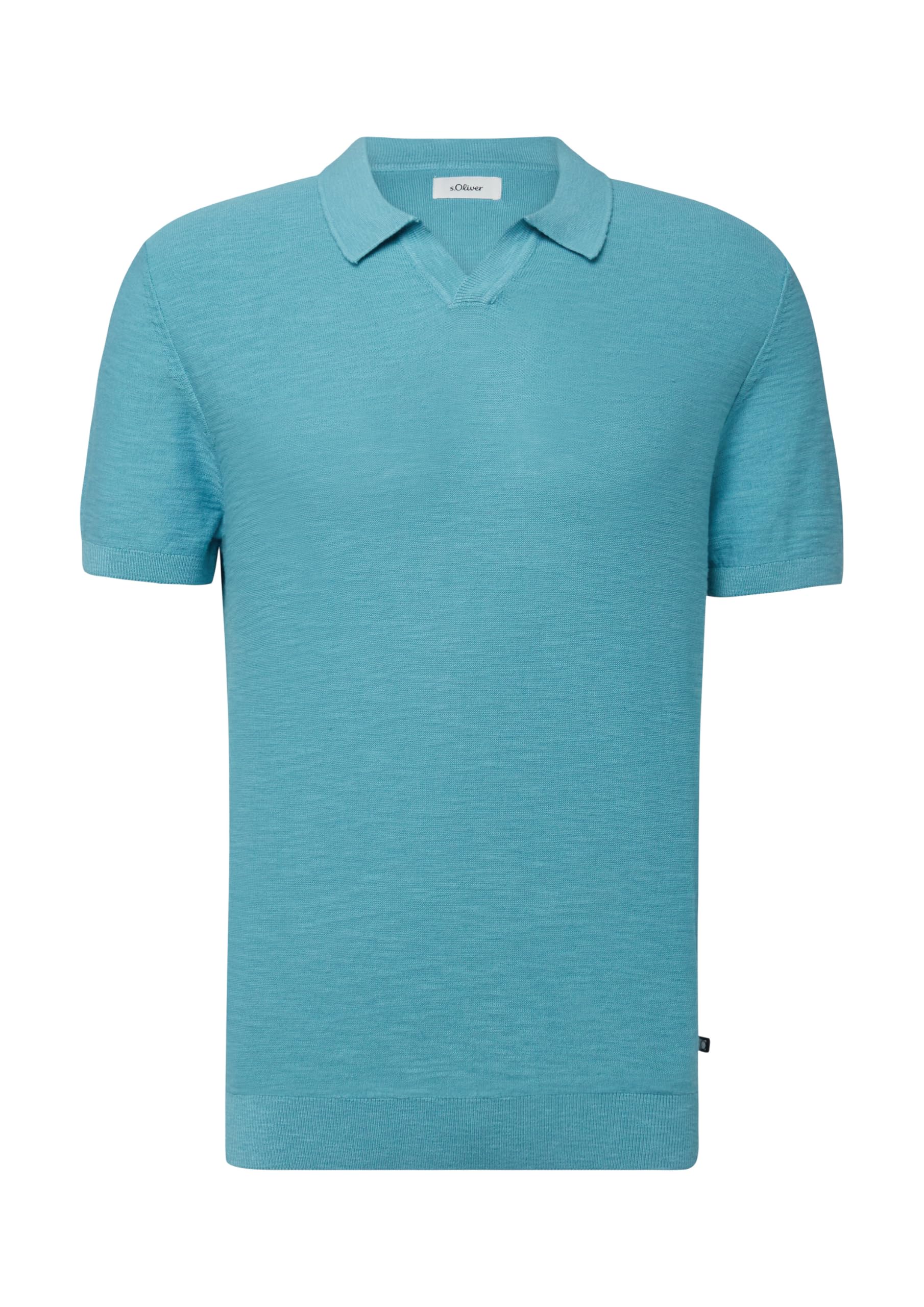 s.Oliver Red Label Strick-Poloshirt Flammgarn L Türkis