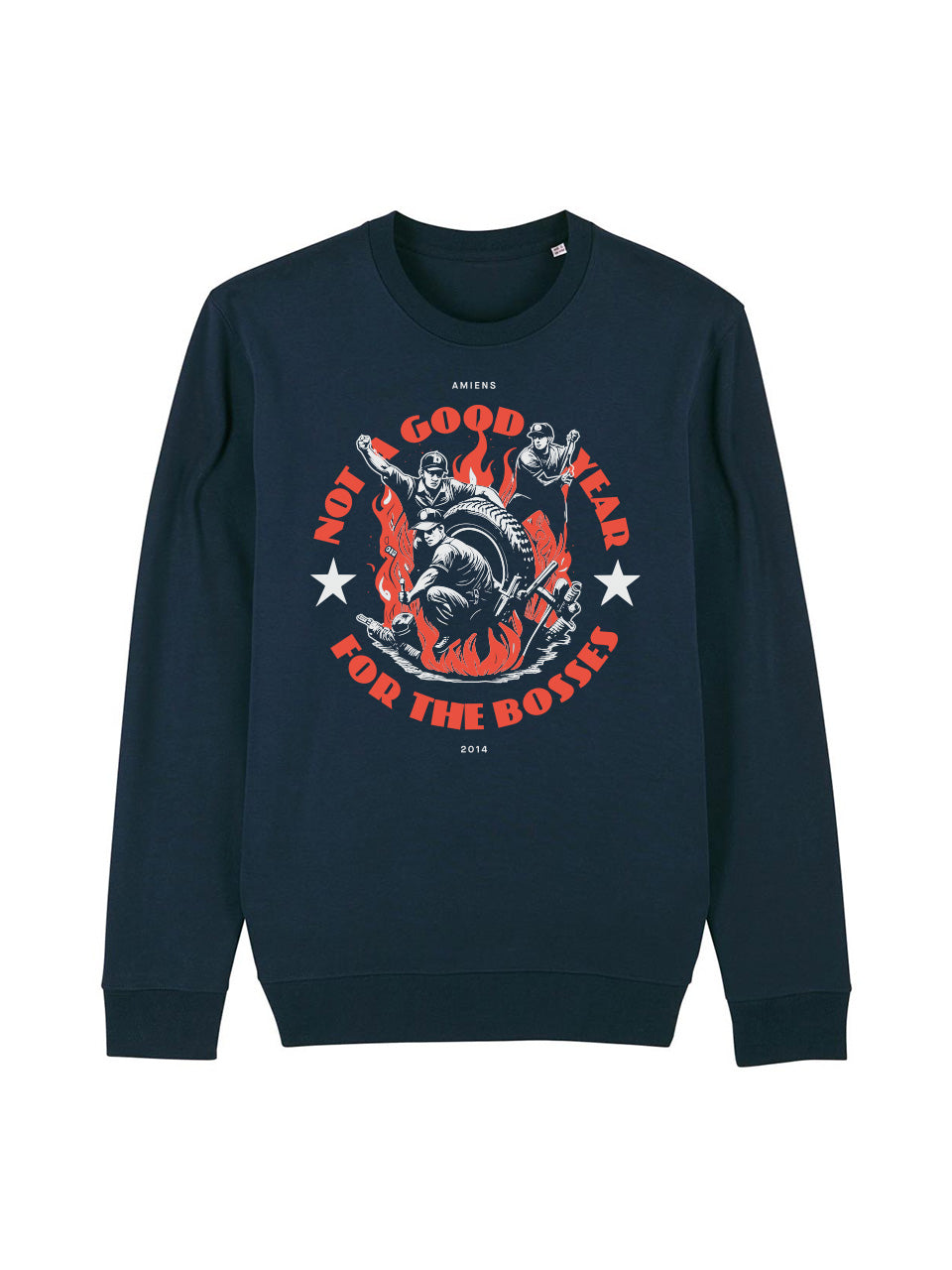 dna merch Bossnapping Amiens 2014 Rundhalspullover Schwarz Biobaumwolle
