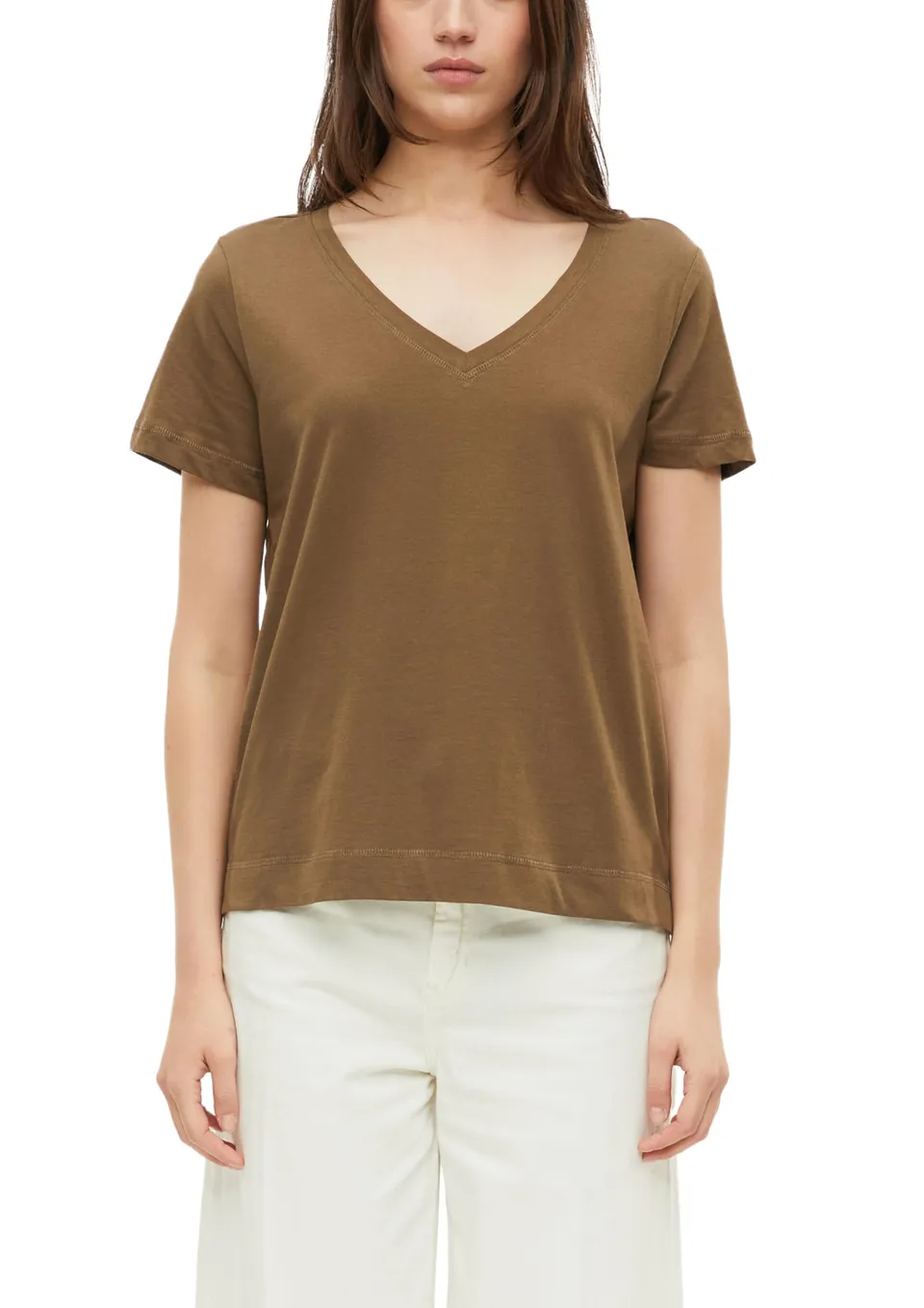 s.Oliver Red Label T-Shirt 44 beige aus Baumwolle