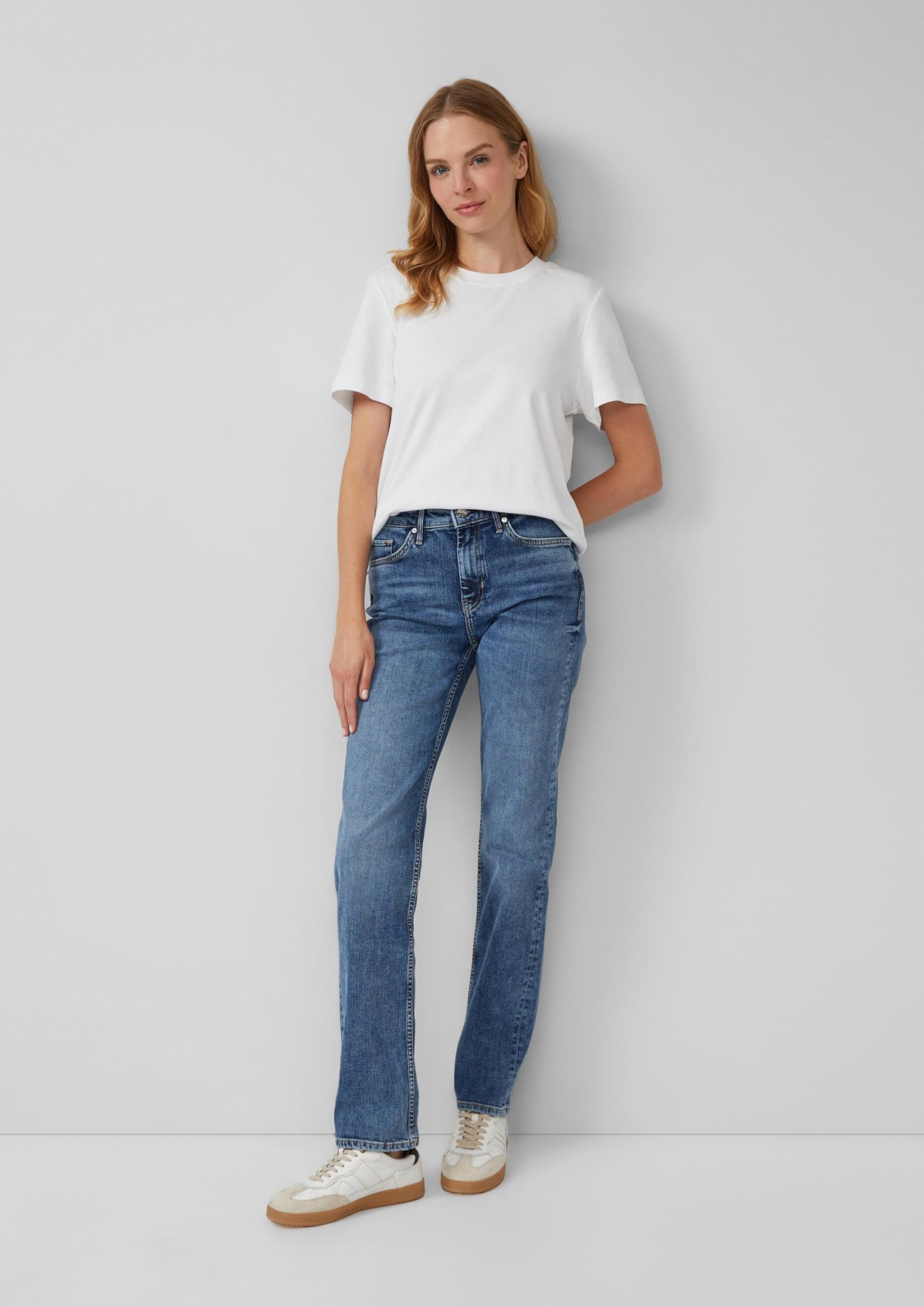 s.Oliver Karolin Mid Rise Straight Jeans Tiefblau Baumwolle