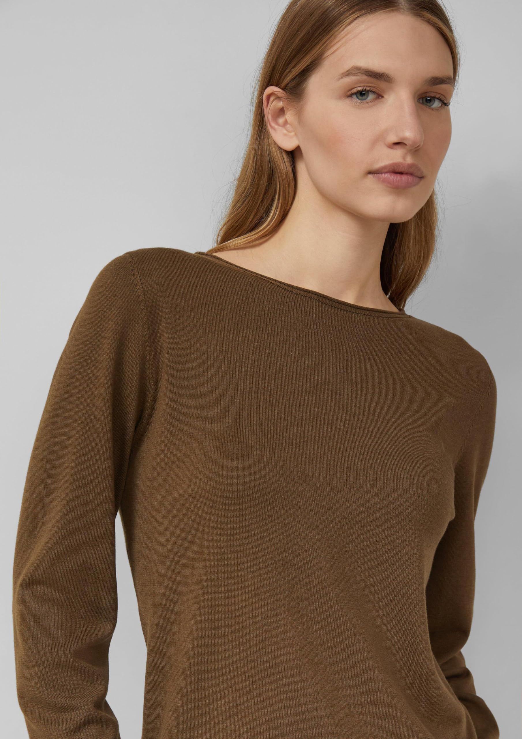 s.Oliver Red Label Feinstrickpullover Rollkanten Langarm