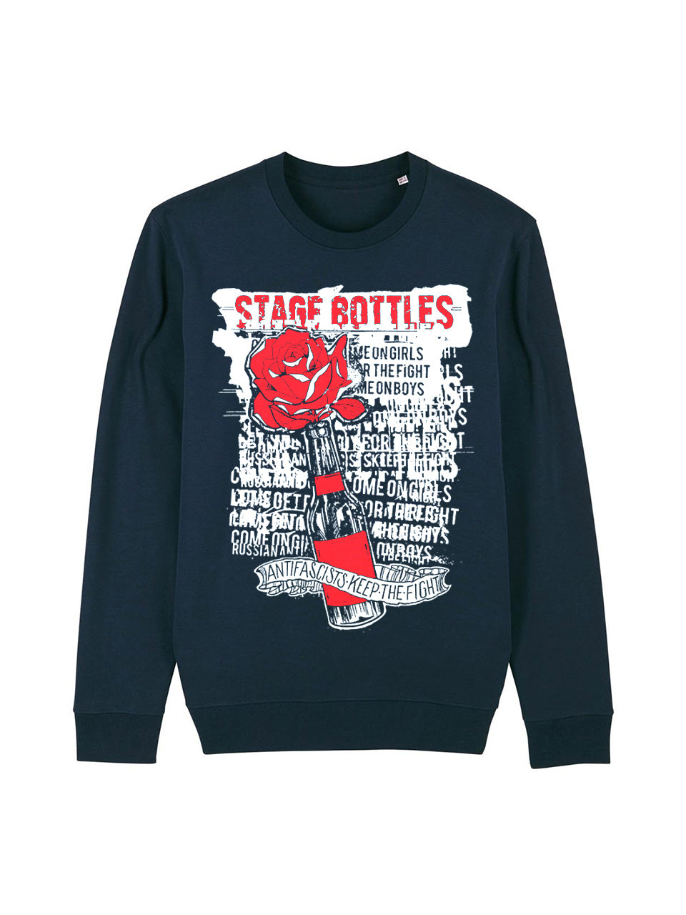 dna merch Stage Bottles Antifascists Keep The Fight Pullover Schwarz