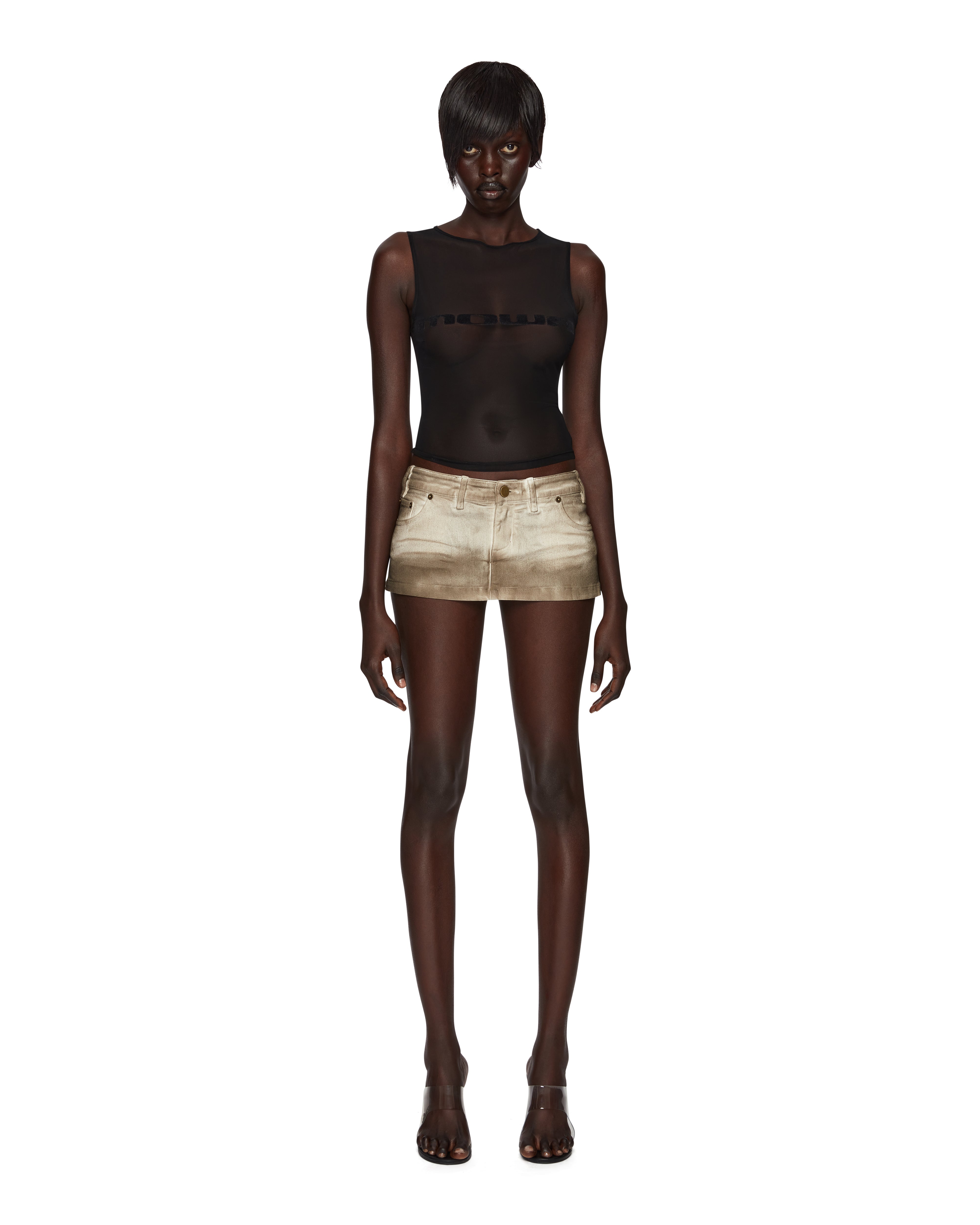Mowalola Moto Skirt Dirty White Minirock Weiß Baumwolle