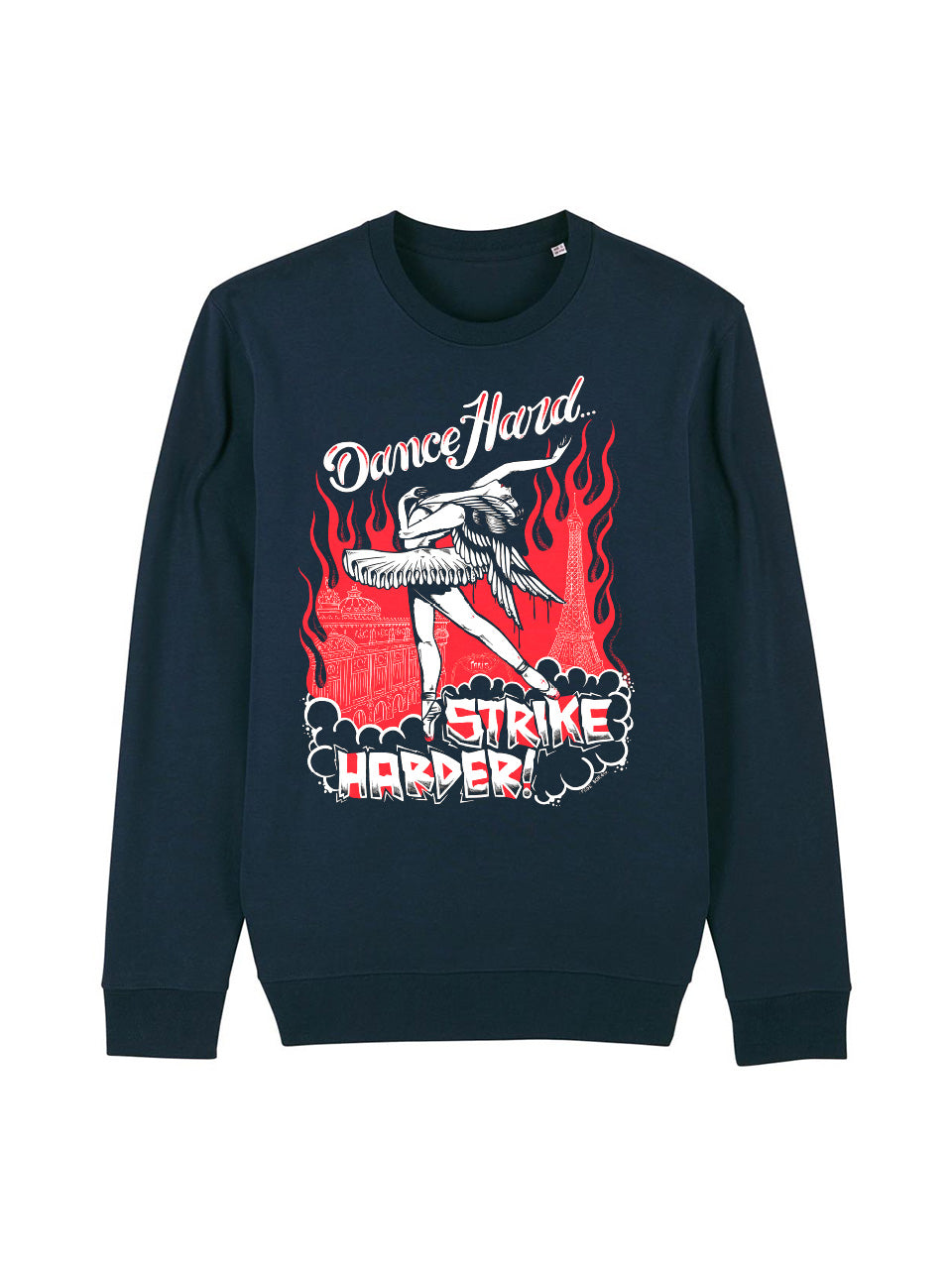 dna merch Pariser Ballerina-Streik Rundhalspullover Schwarz