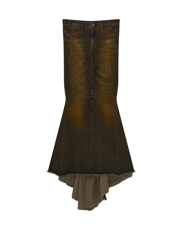 Mowalola Mermaid Denim Skirt Jeansrock lang