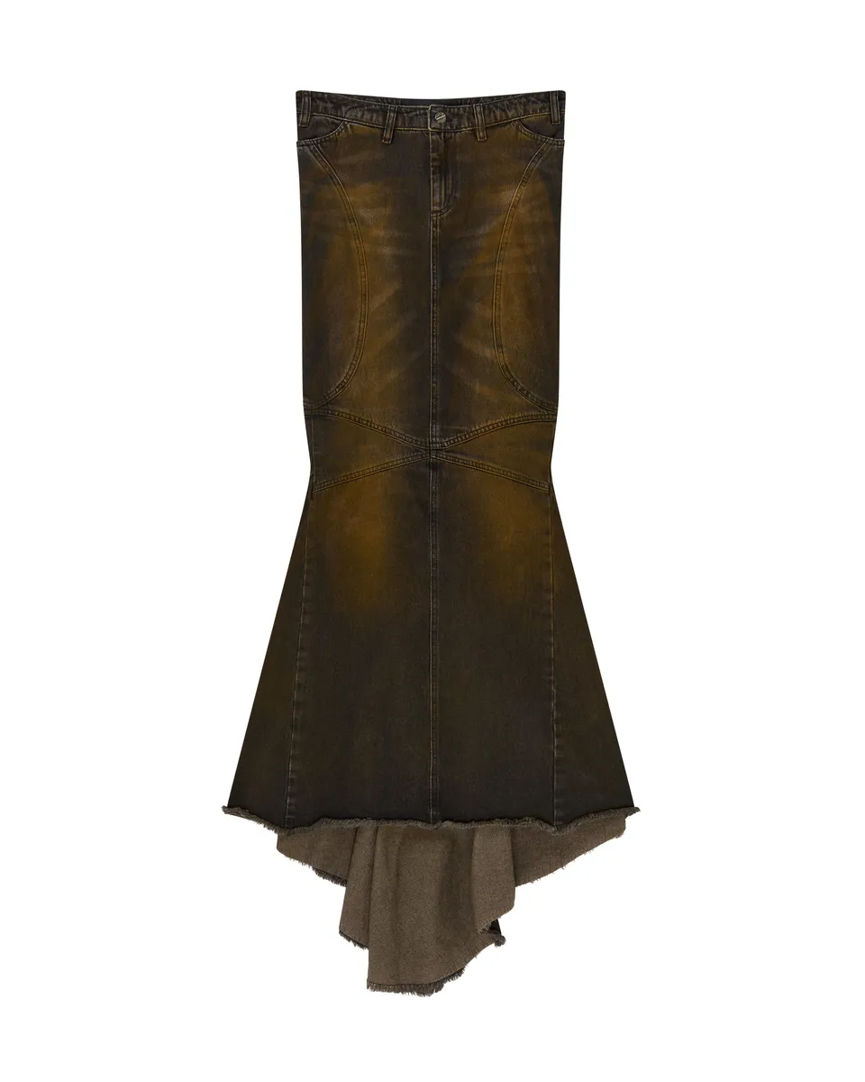 Mowalola Mermaid Denim Skirt Jeansrock lang