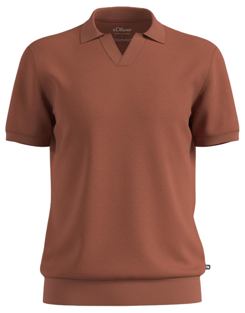 s.Oliver Herren Poloshirt Waffelpiqué Baumwolle navy