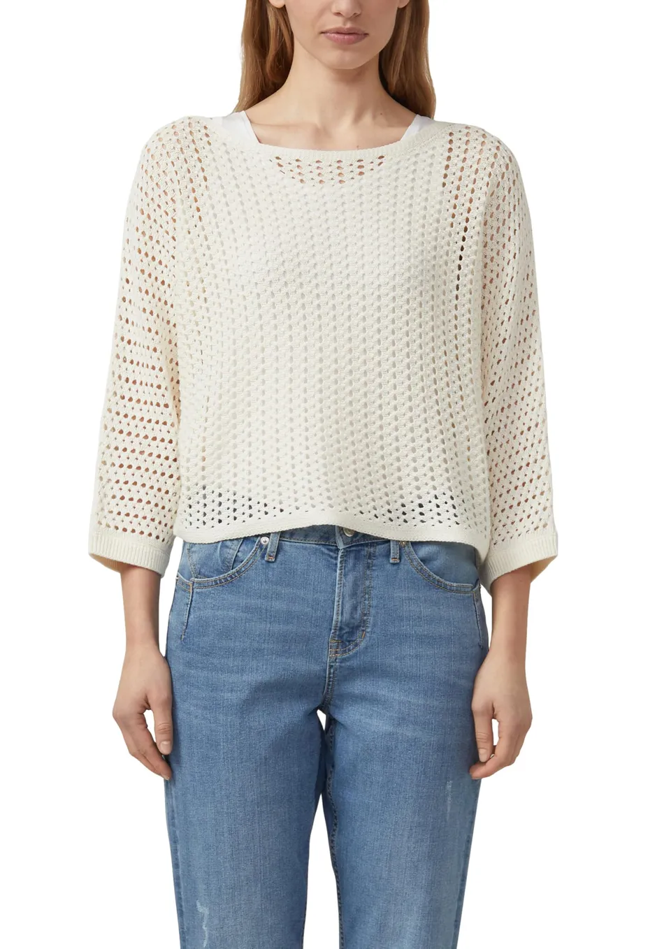 s.Oliver Red Label Pullover 2178901 3/4 Arm Creme