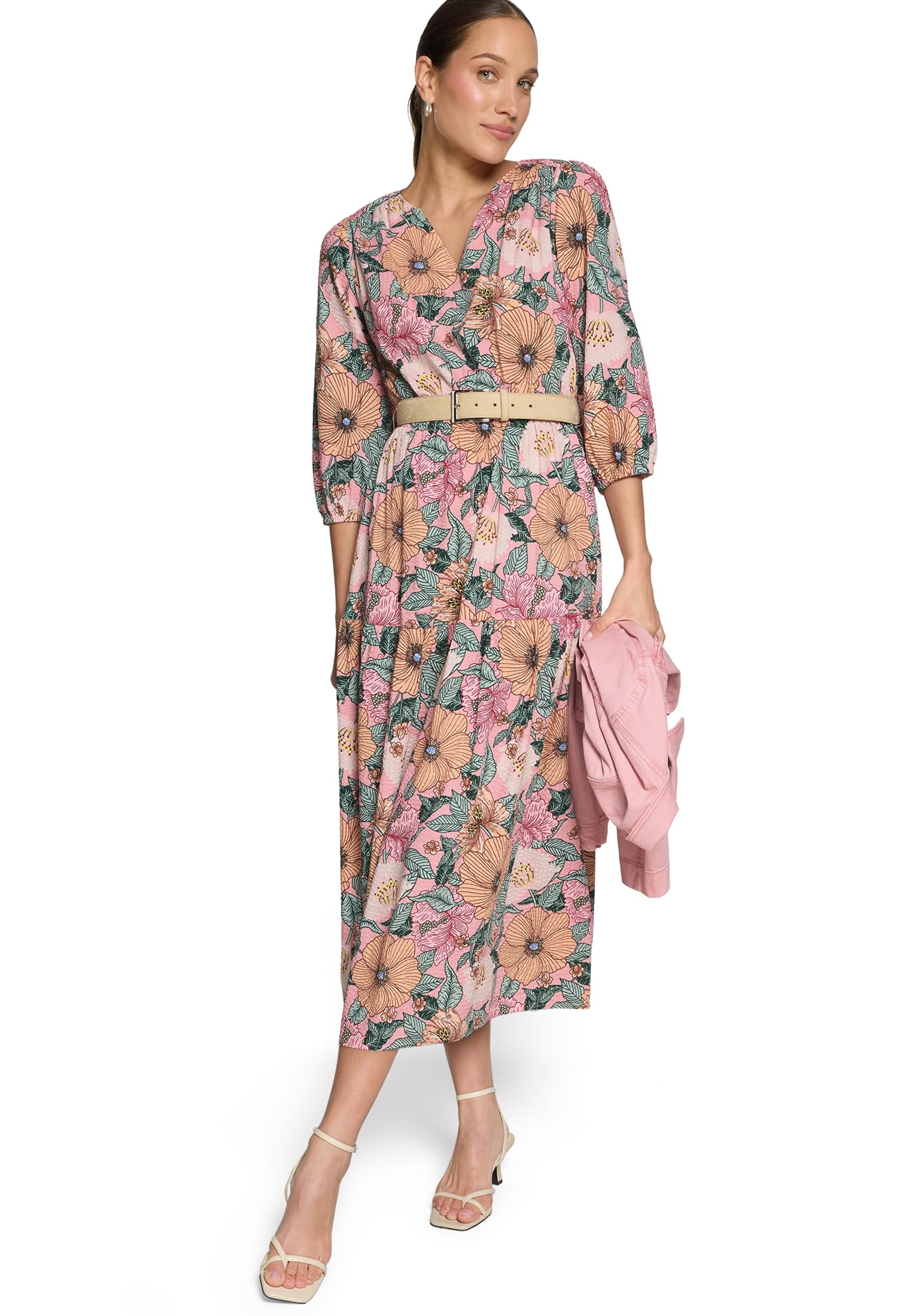 zero Maxikleid floral ärmellos Gr.38 A-Linie Baumwolle