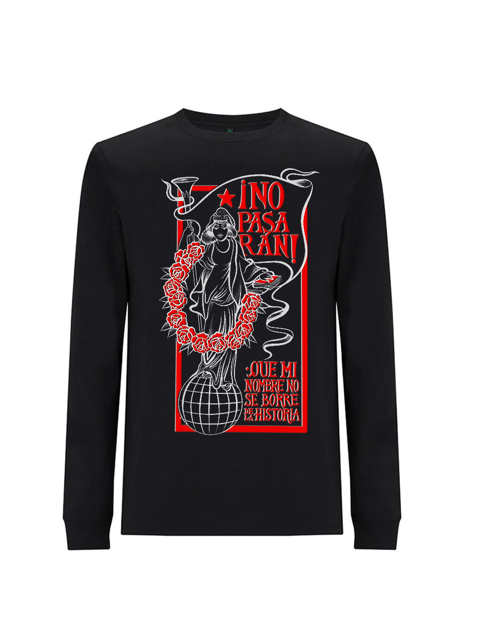 dna merch Las Trece Rosas Langarmshirt schwarz weiß