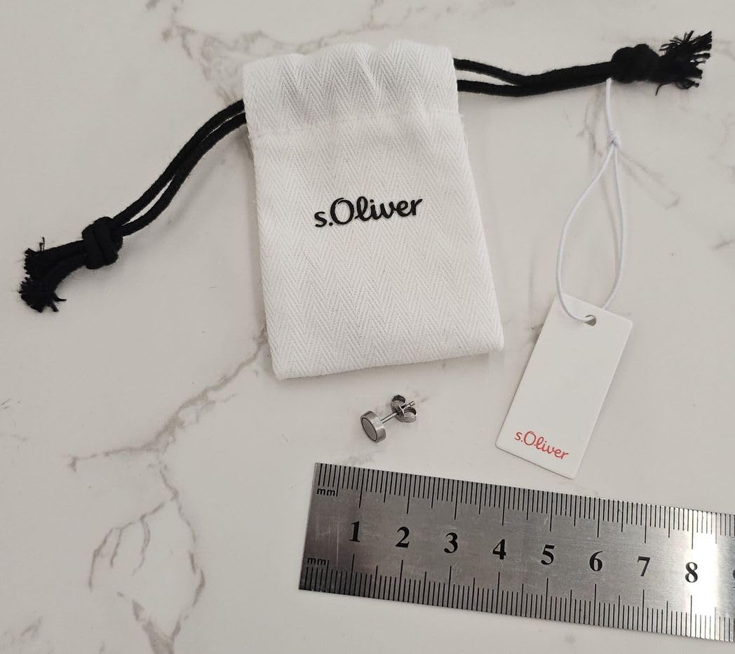 s.Oliver Herren Ohrstecker Edelstahl Silber Matt