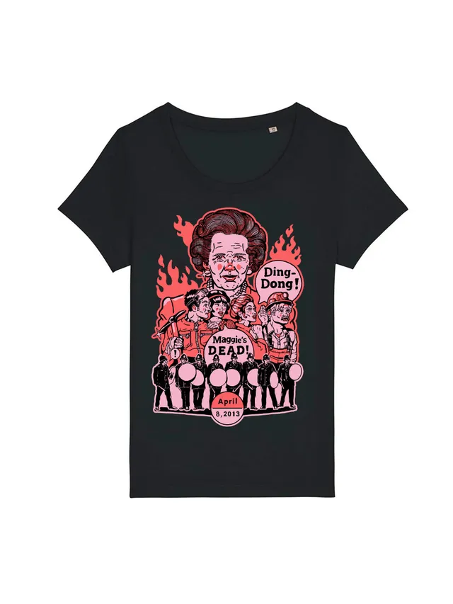 dna merch Ding Dong Thatcher Damen T-Shirt schwarz Geschichte