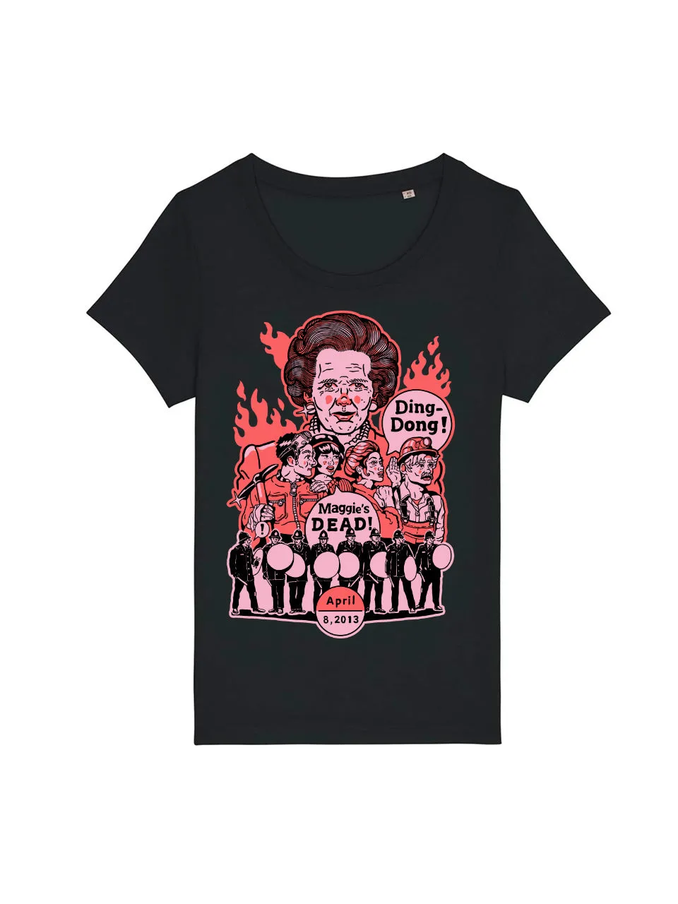 dna merch Ding Dong Thatcher Damen T-Shirt schwarz Geschichte