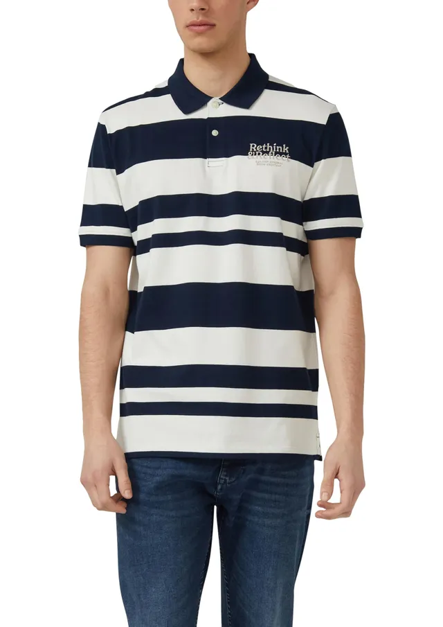 s.Oliver Poloshirt Streifen Stickerei 3XL Navy