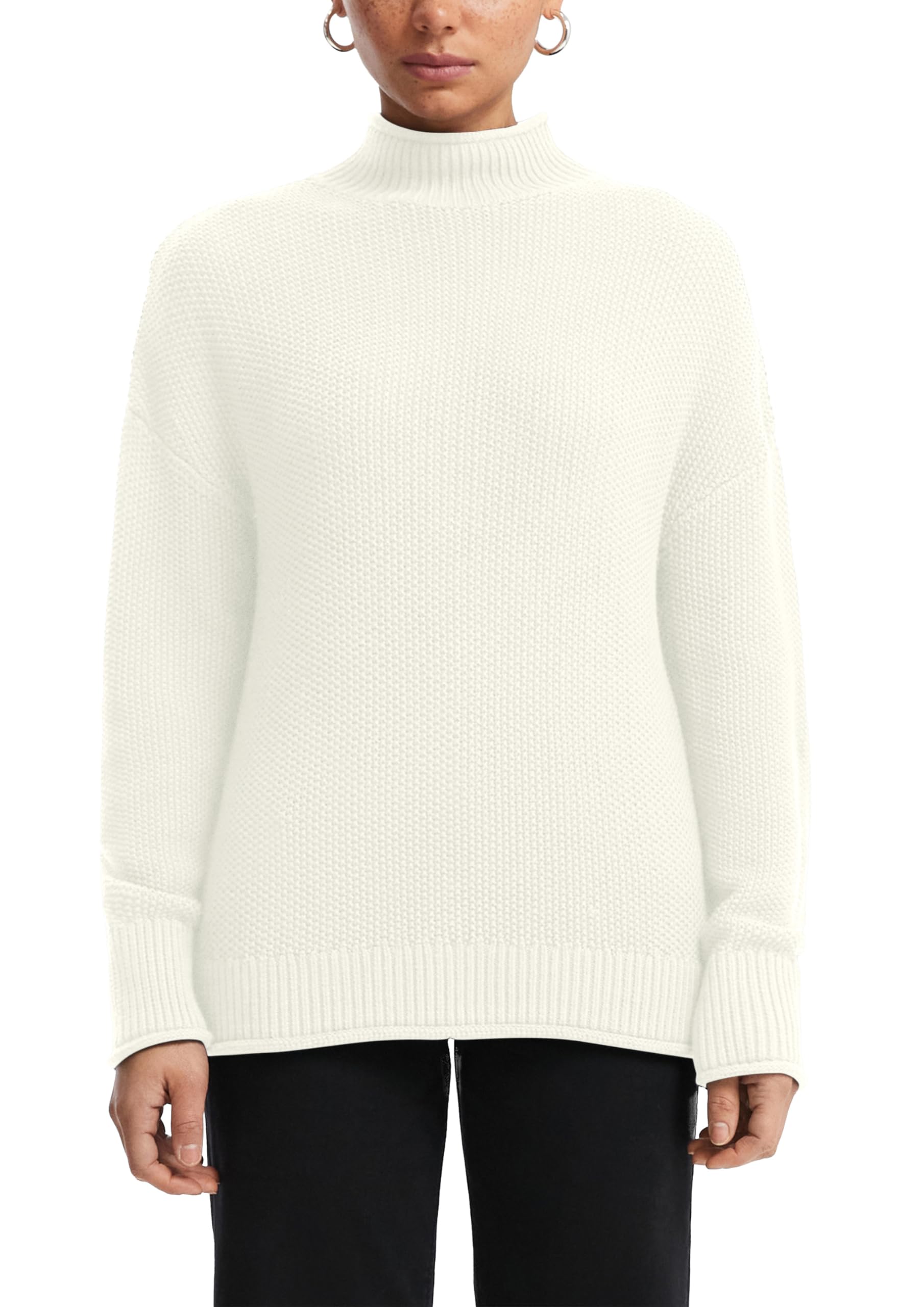 s.Oliver QS Strickpullover Stehkragen Mehrfarbig Baumwollmix