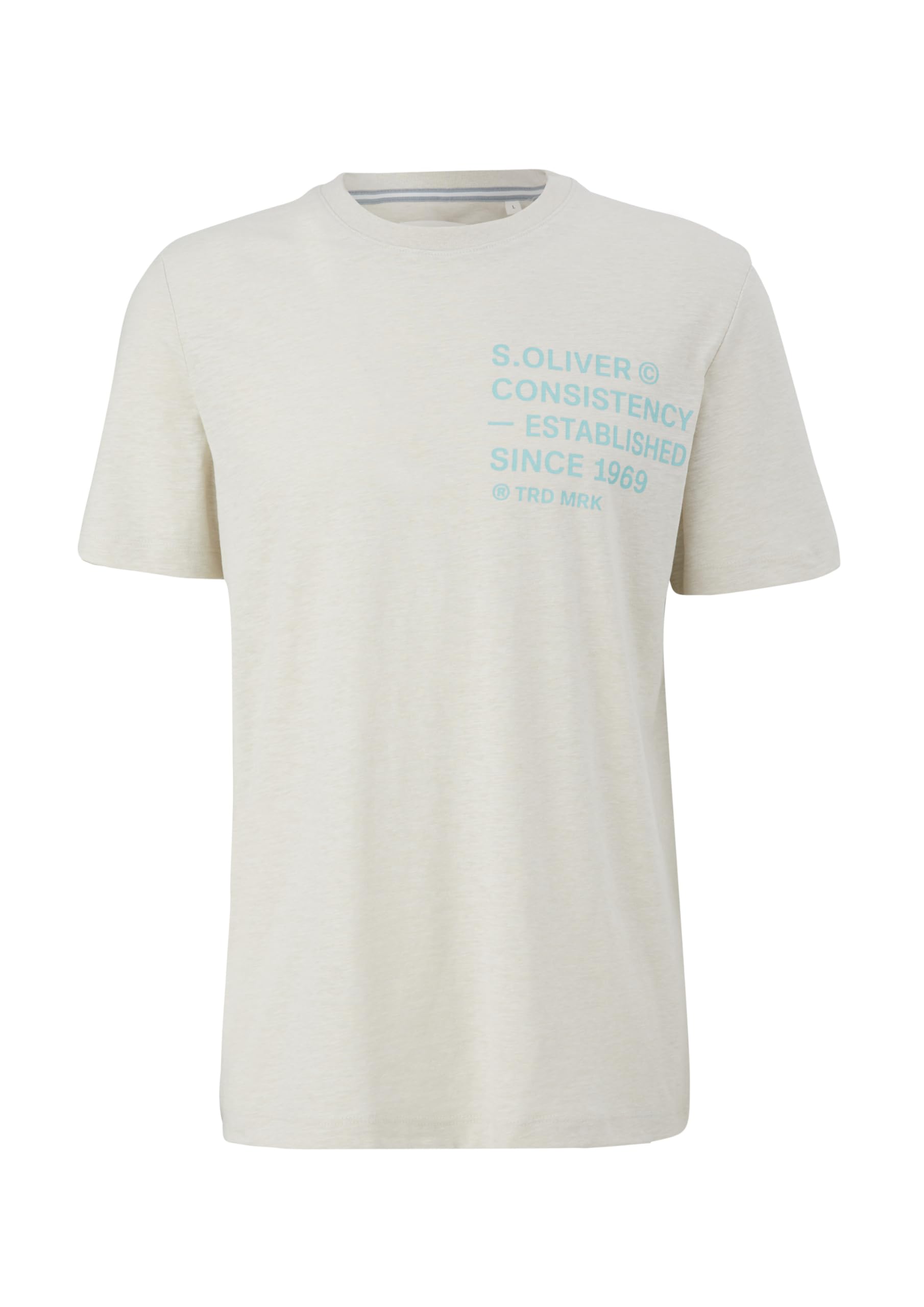 s.Oliver Frontprint T-Shirt M ecru meliert