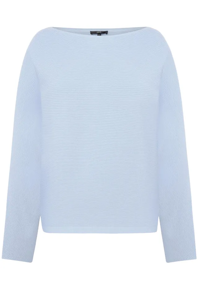 zero Strickpullover U-Boot-Ausschnitt Soft Chambray Gr.40