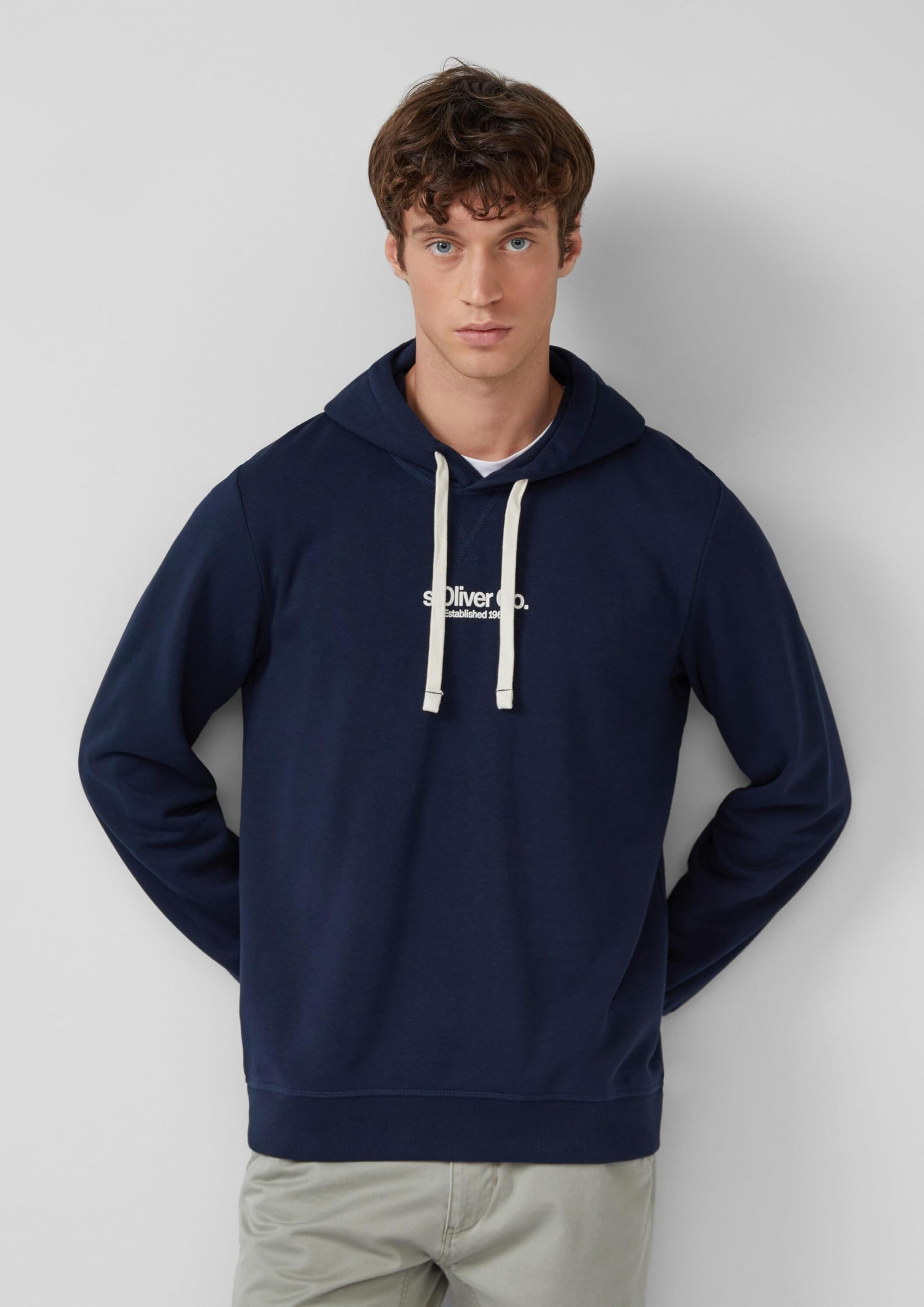 s.Oliver RED LABEL Kapuzenpullover Logo-Print navy L