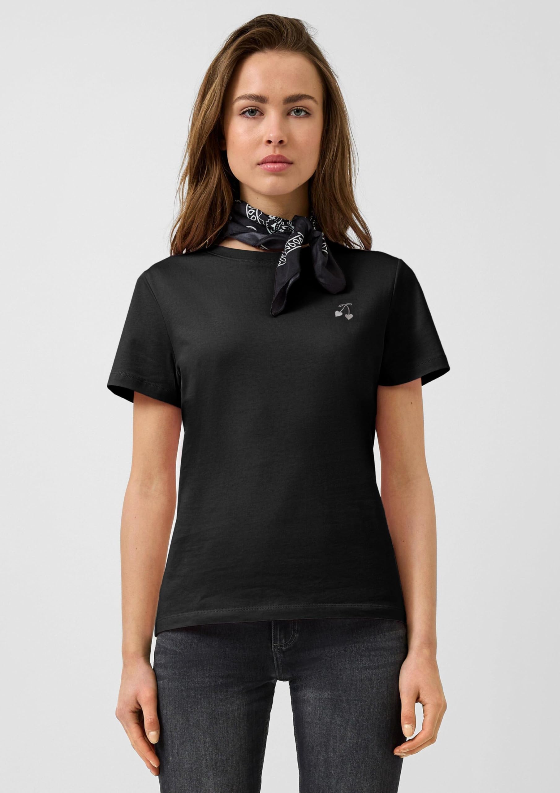 s.Oliver Junior QS Shirt Stickerei Rosa Baumwolle