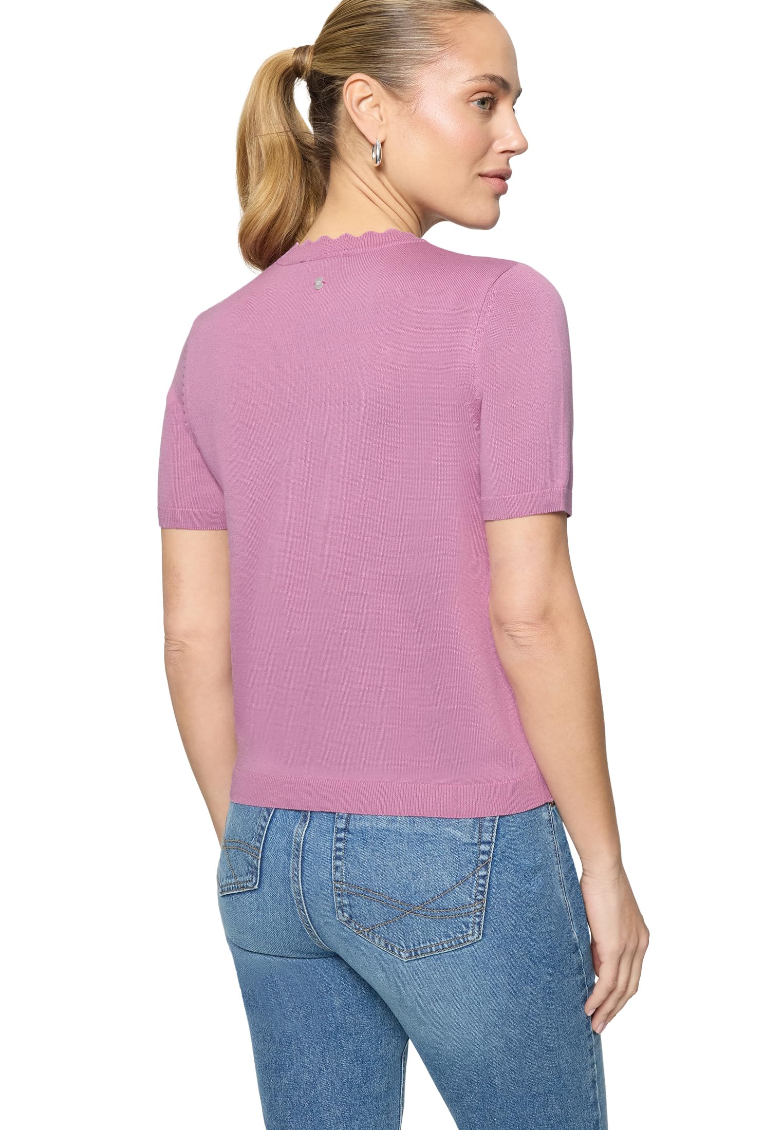 zero Kurzarmpullover Wellensaum Smoky Grape 40