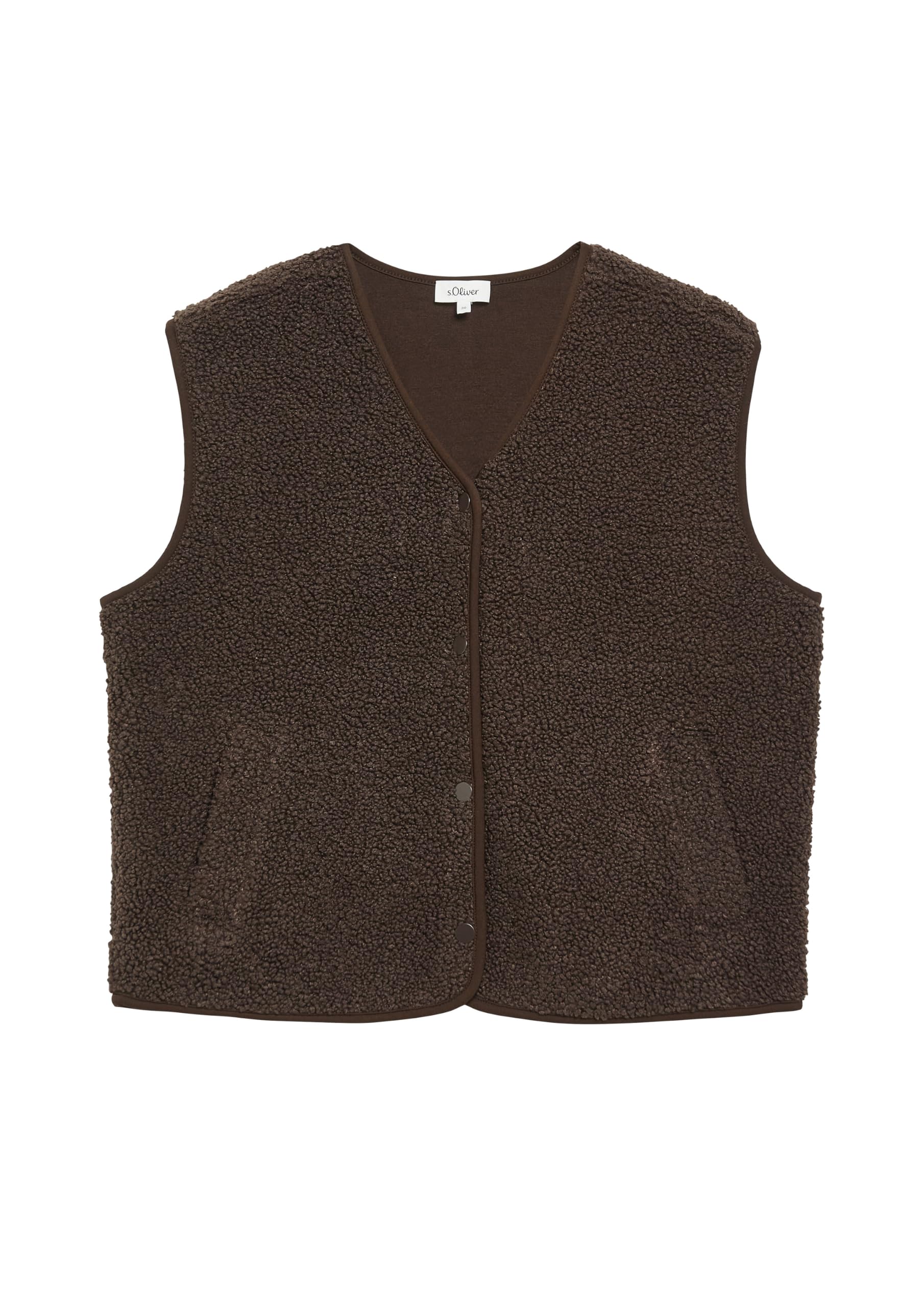s.Oliver RED LABEL Teddy-Weste Relaxed Fit flauschig