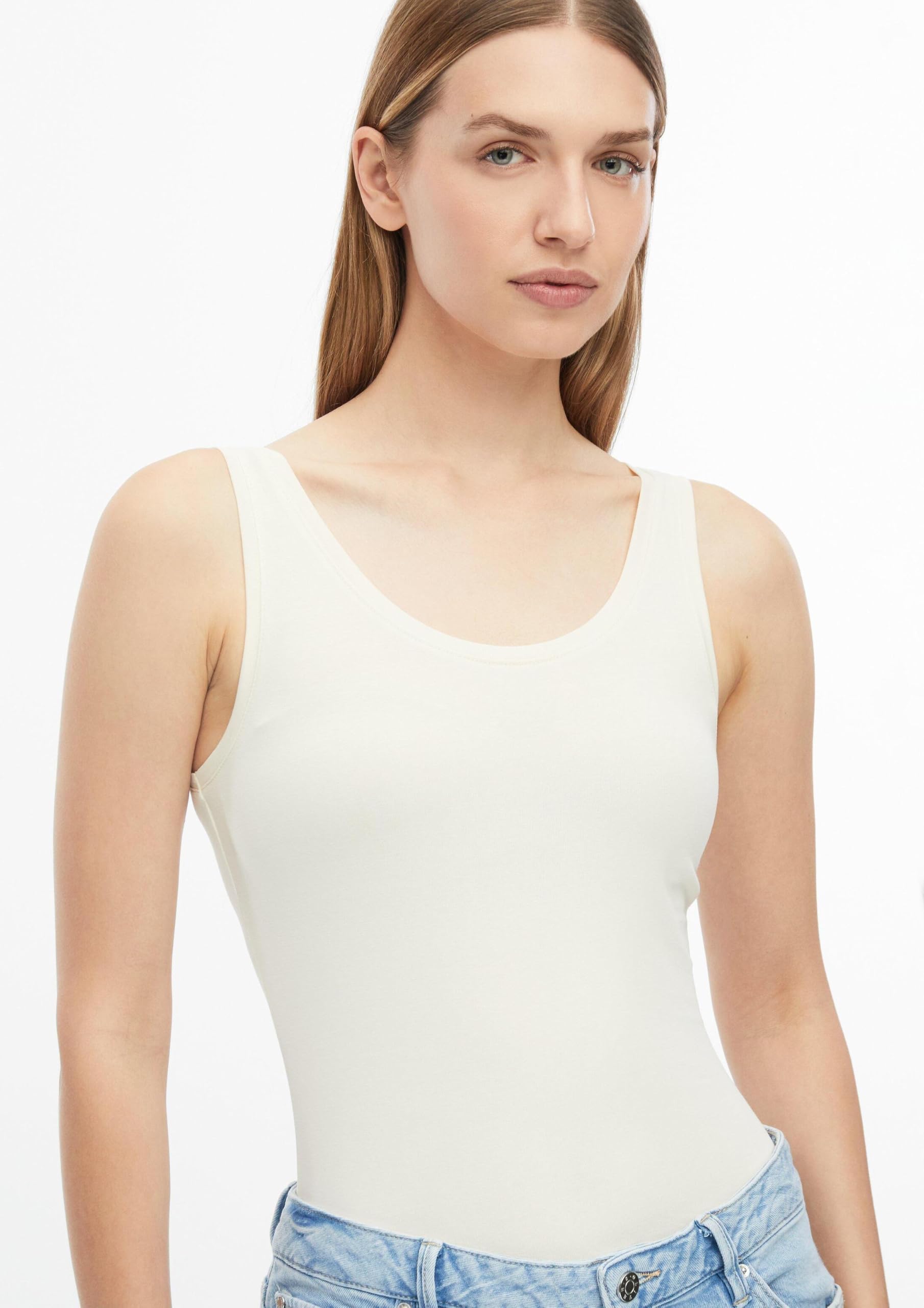 s.Oliver Top Slim Weiß ärmellos Tanktop