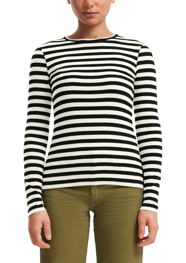 s.Oliver Junior Longsleeve gerippt slim schwarz