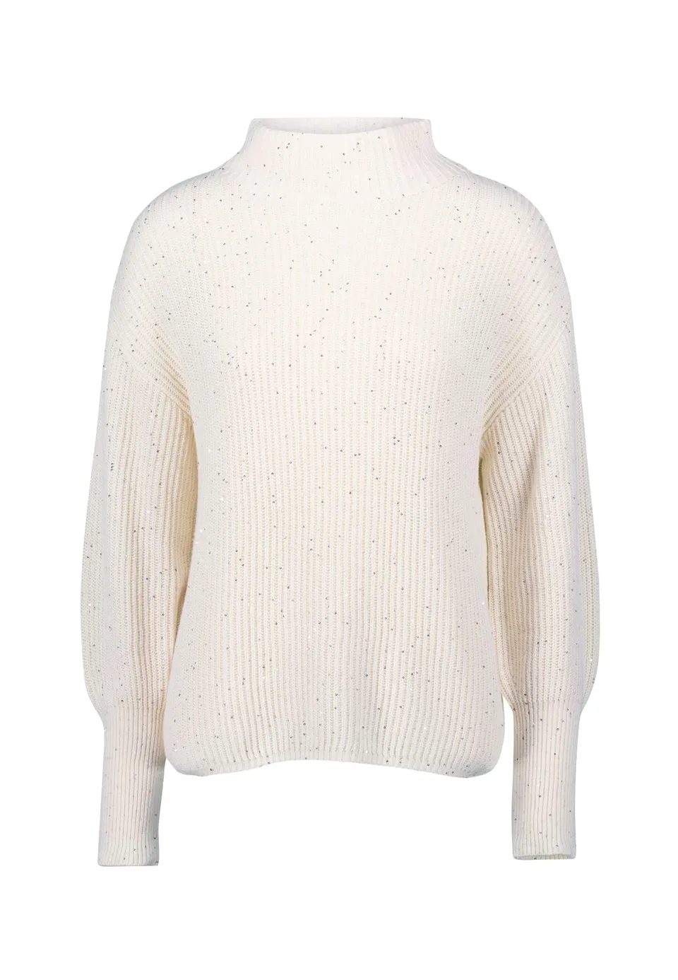 zero Strickpullover Pailletten cremeweiß Gr.40