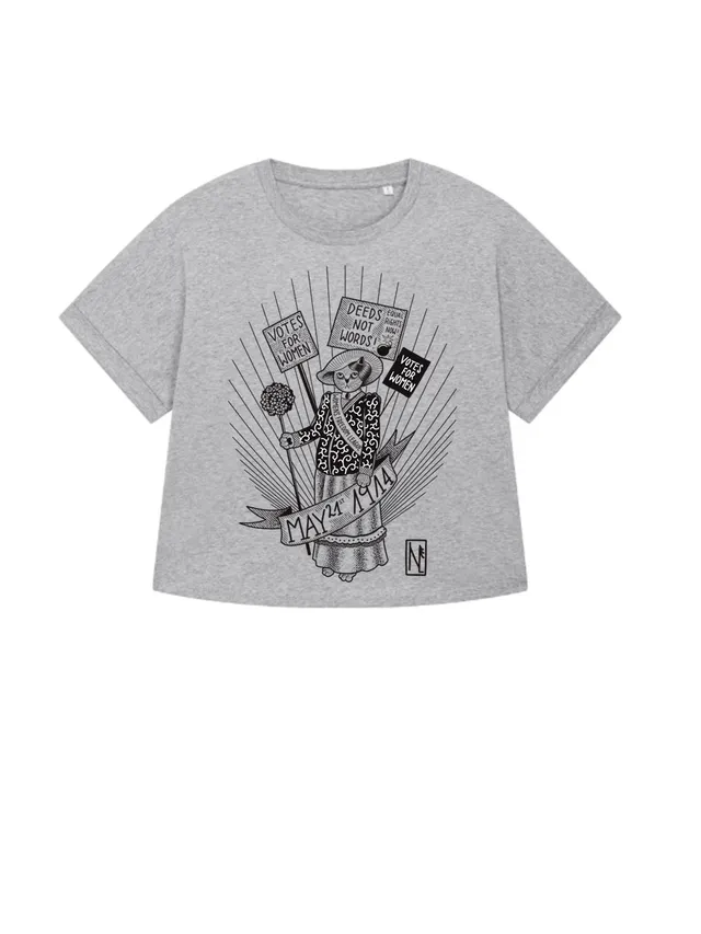 dna merch Working Class History Suffragetten 1914 T-Shirt Weiß Oversized