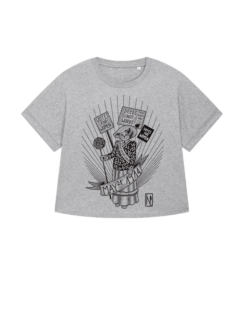 dna merch Working Class History Suffragetten 1914 T-Shirt Weiß Oversized