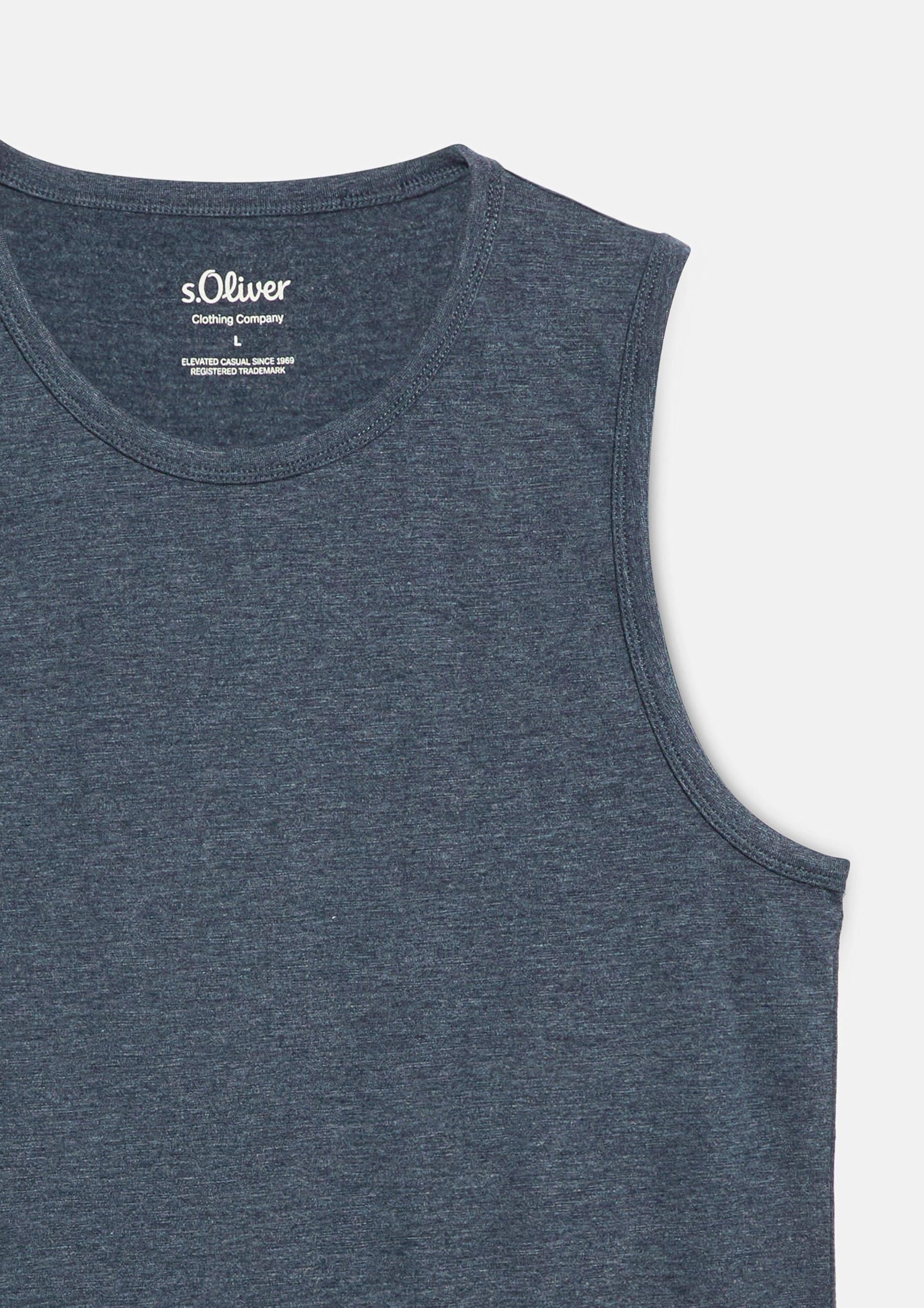s.Oliver Tanktop Herren Regular Baumwollmix dunkelblau