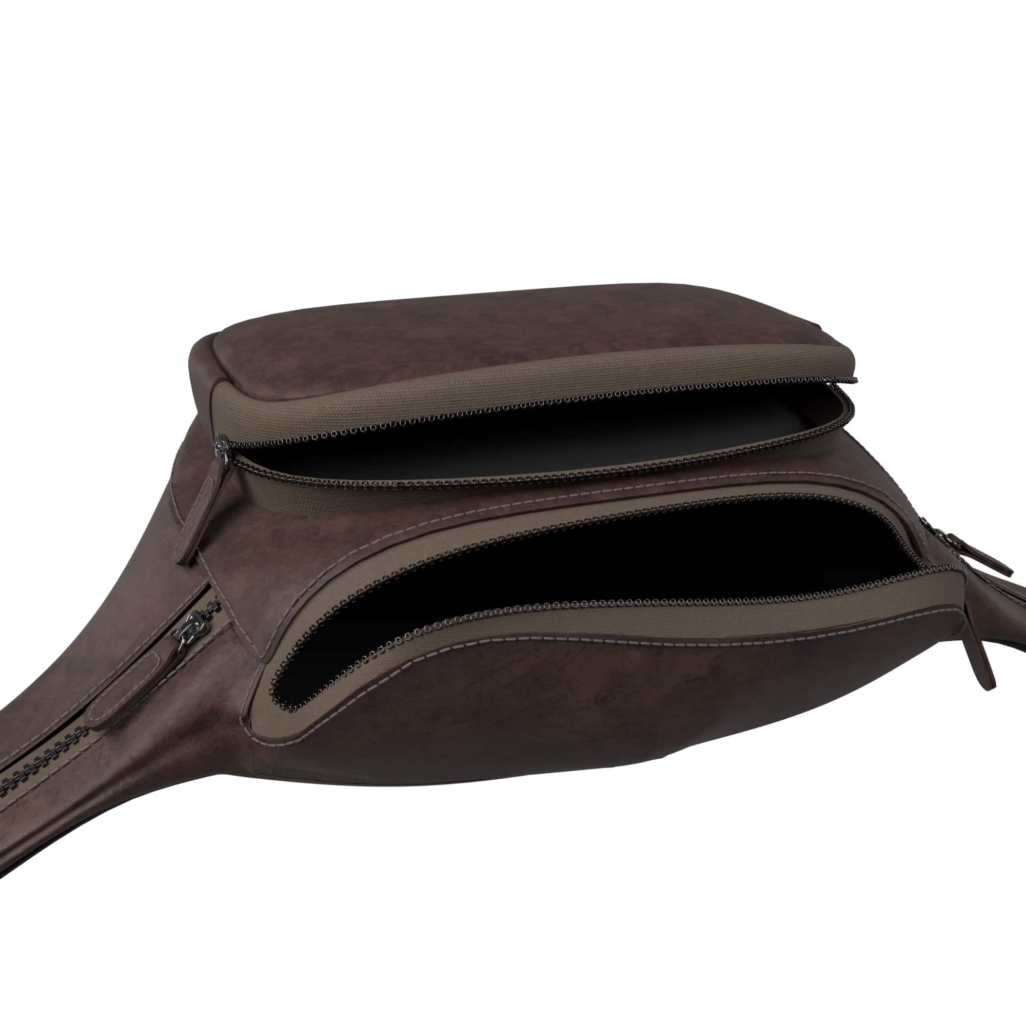 BEZLIT 30654 Bauchtasche Braun Echtleder Crossbody