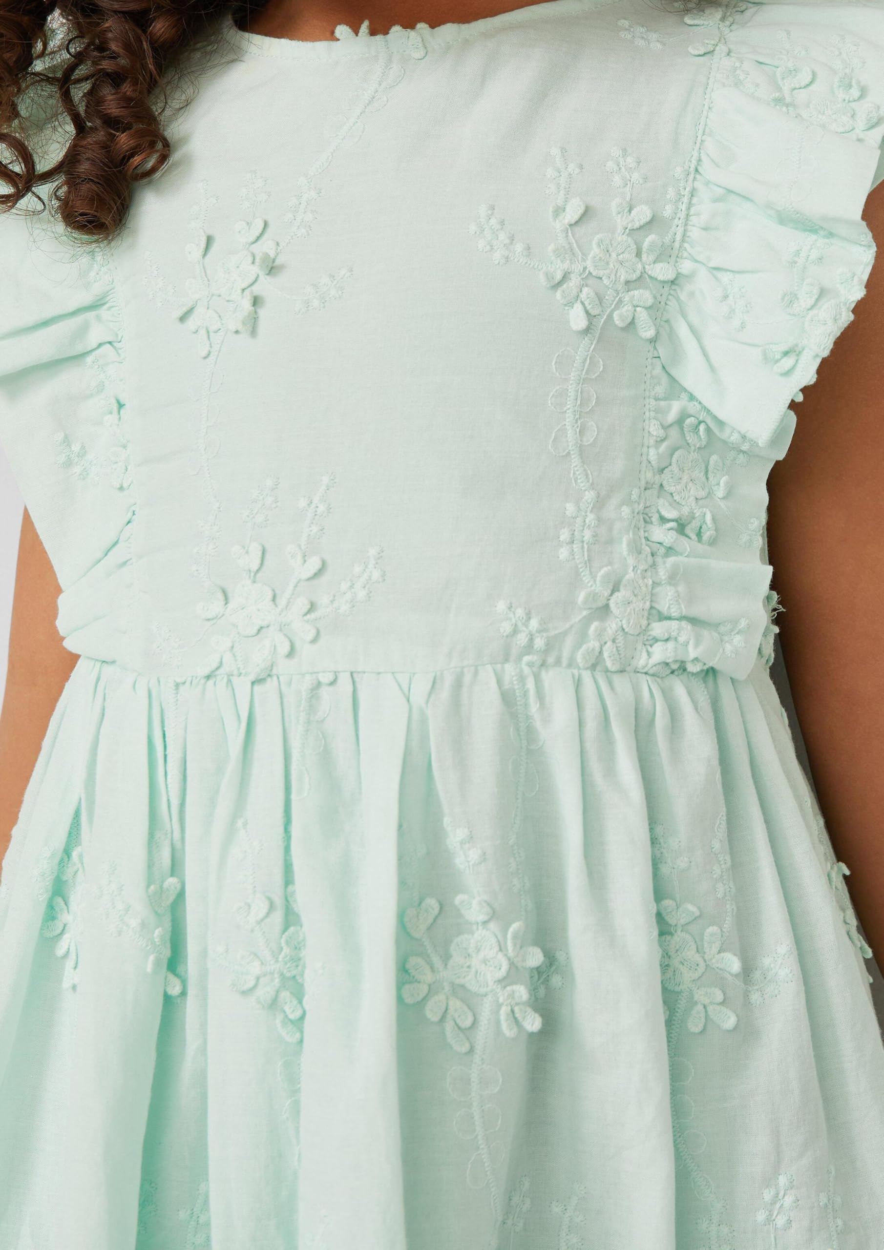 s.Oliver Junior Flügelärmel Kleid floral grün