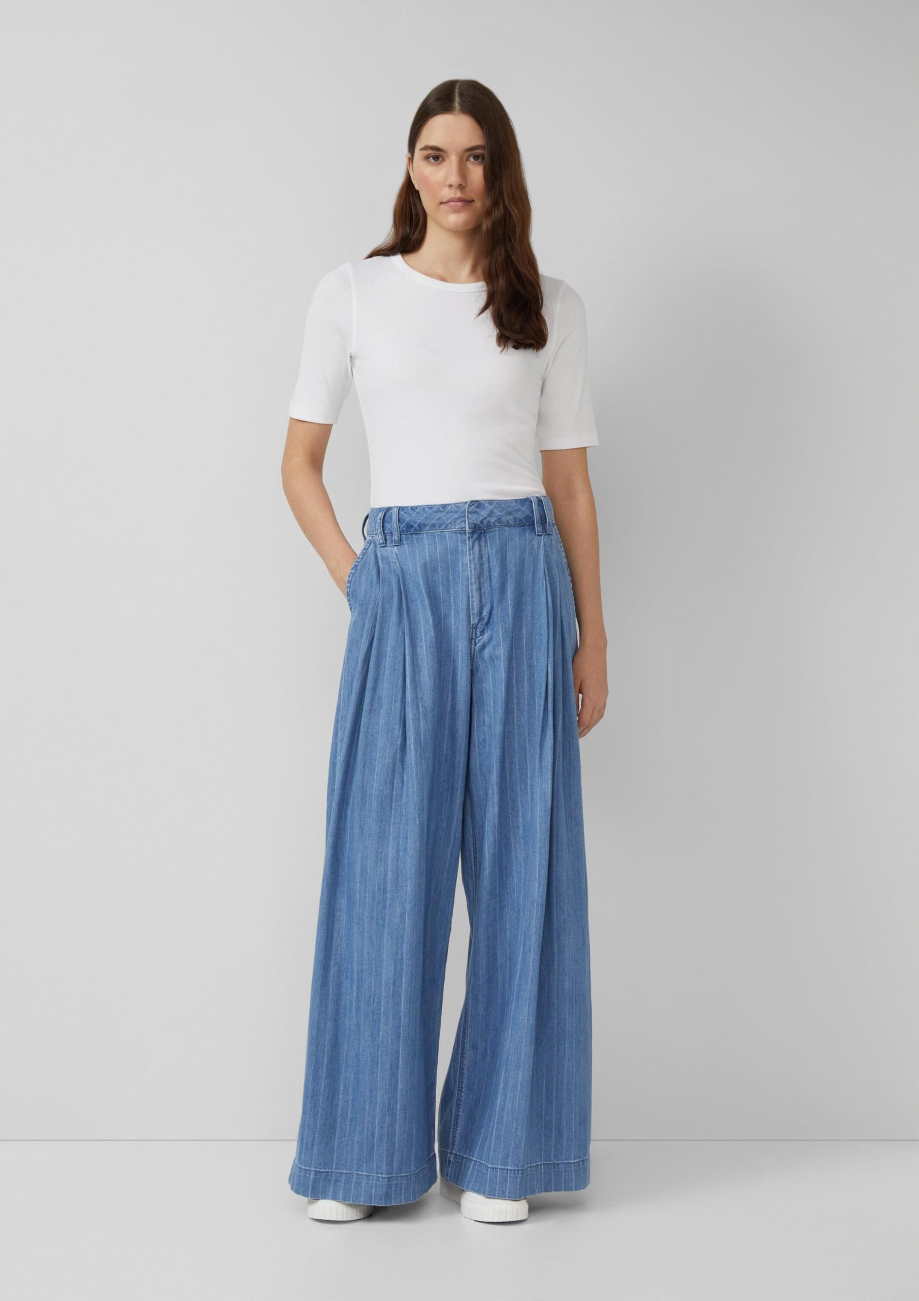 s.Oliver Nadelstreifen Jeans Extra Wide Leg Blau 44W/32L
