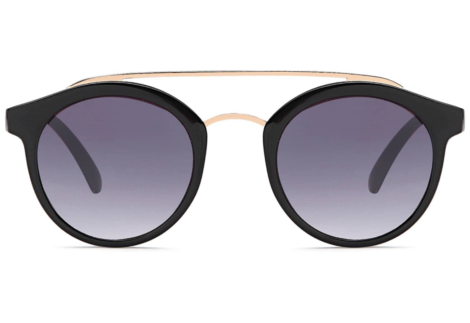 BEZLIT Unisex Sonnenbrille Doppelsteg Schwarz Gold UV400