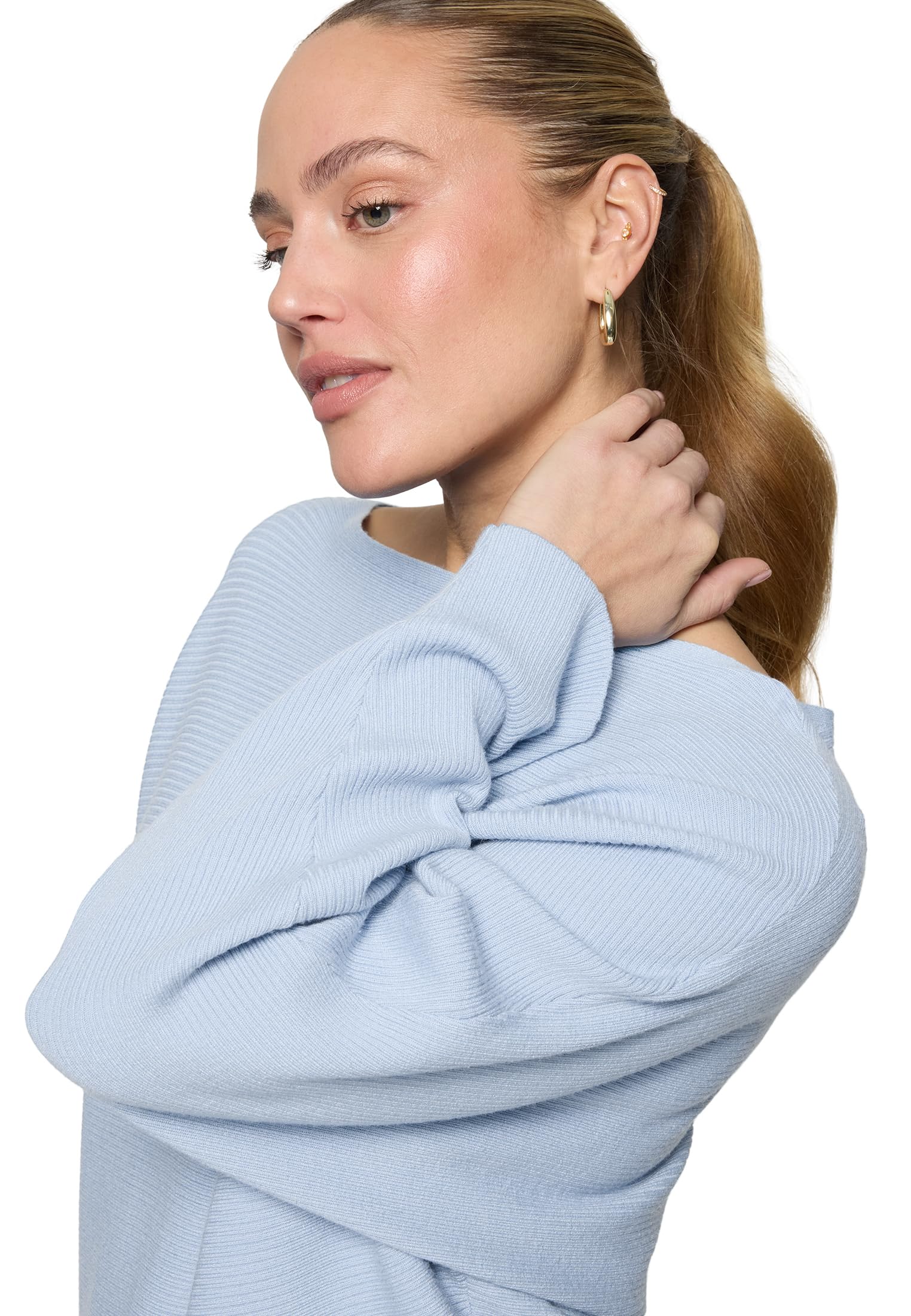 zero Strickpullover U-Boot-Ausschnitt Soft Chambray Gr.40