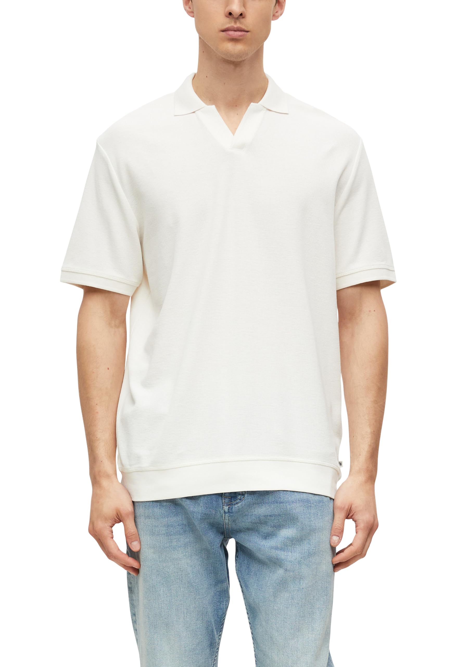 s.Oliver Herren Poloshirt Waffelpiqué Baumwolle navy