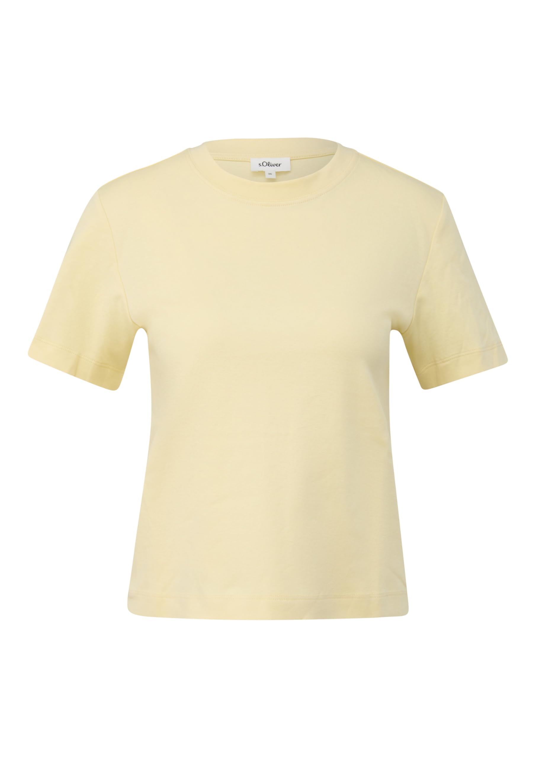 s.Oliver Verkürztes T-Shirt Interlockjersey weiß