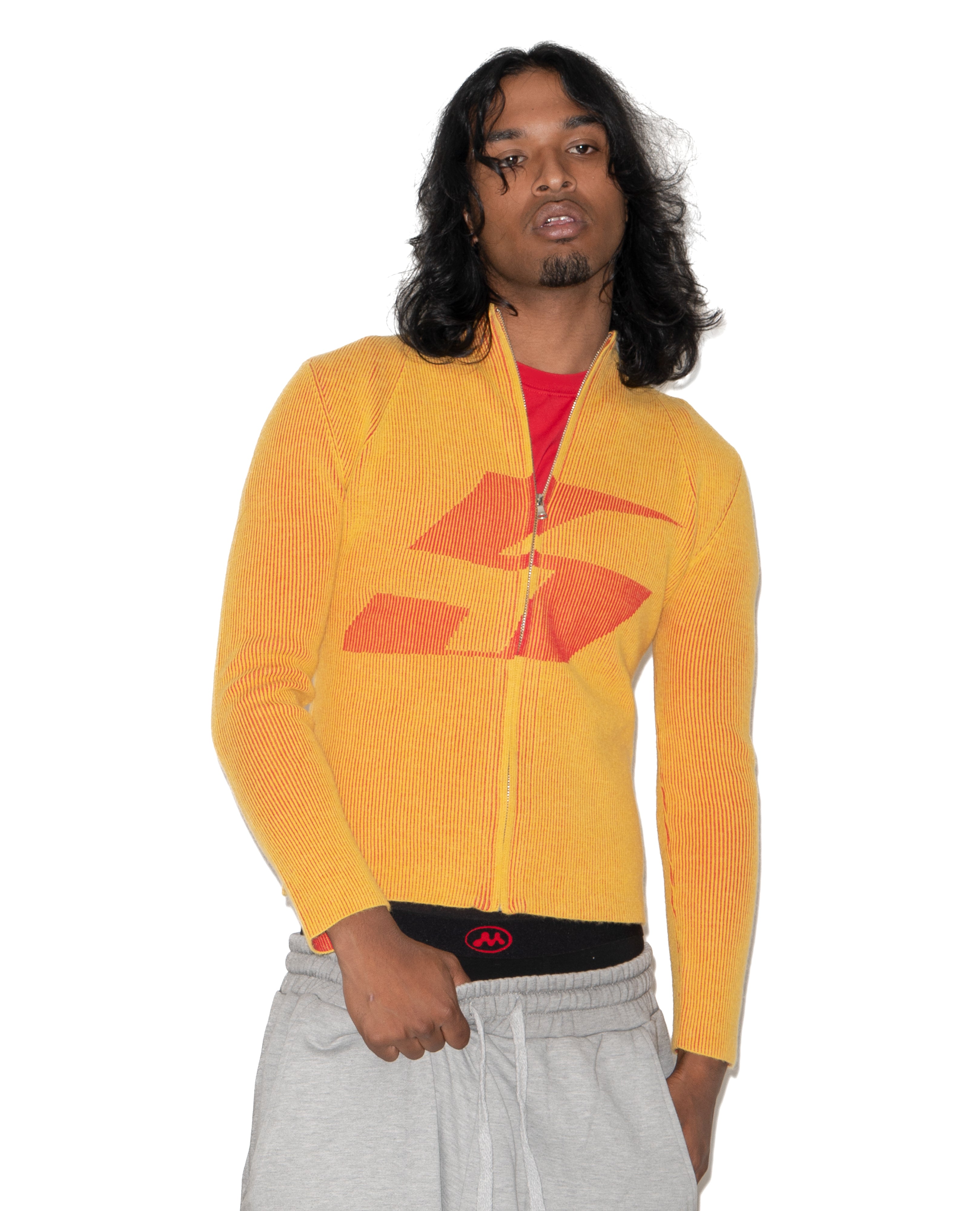 Mowalola LVL 5 Cardigan Strickjacke Zip Grafik