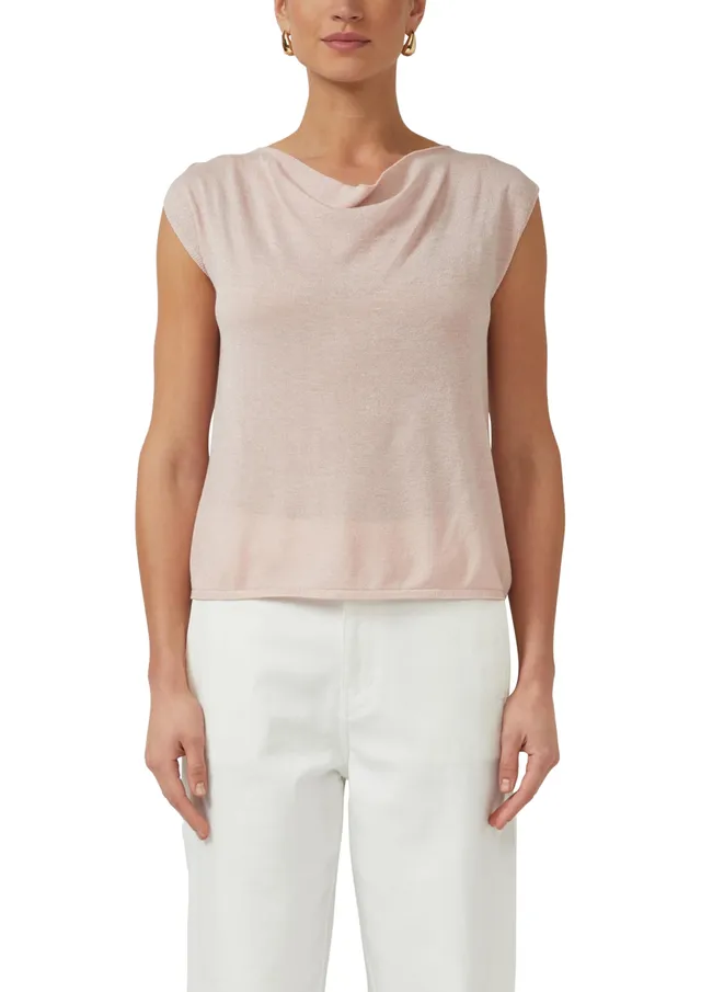 s.Oliver Black Label Feinstrick-Pullunder Wasserfall Alltag