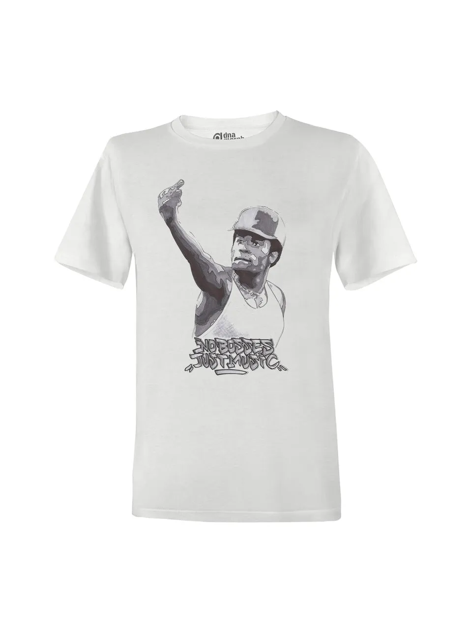 dna merch No Bosses Just Music T-Shirt weiß Biobaumwolle