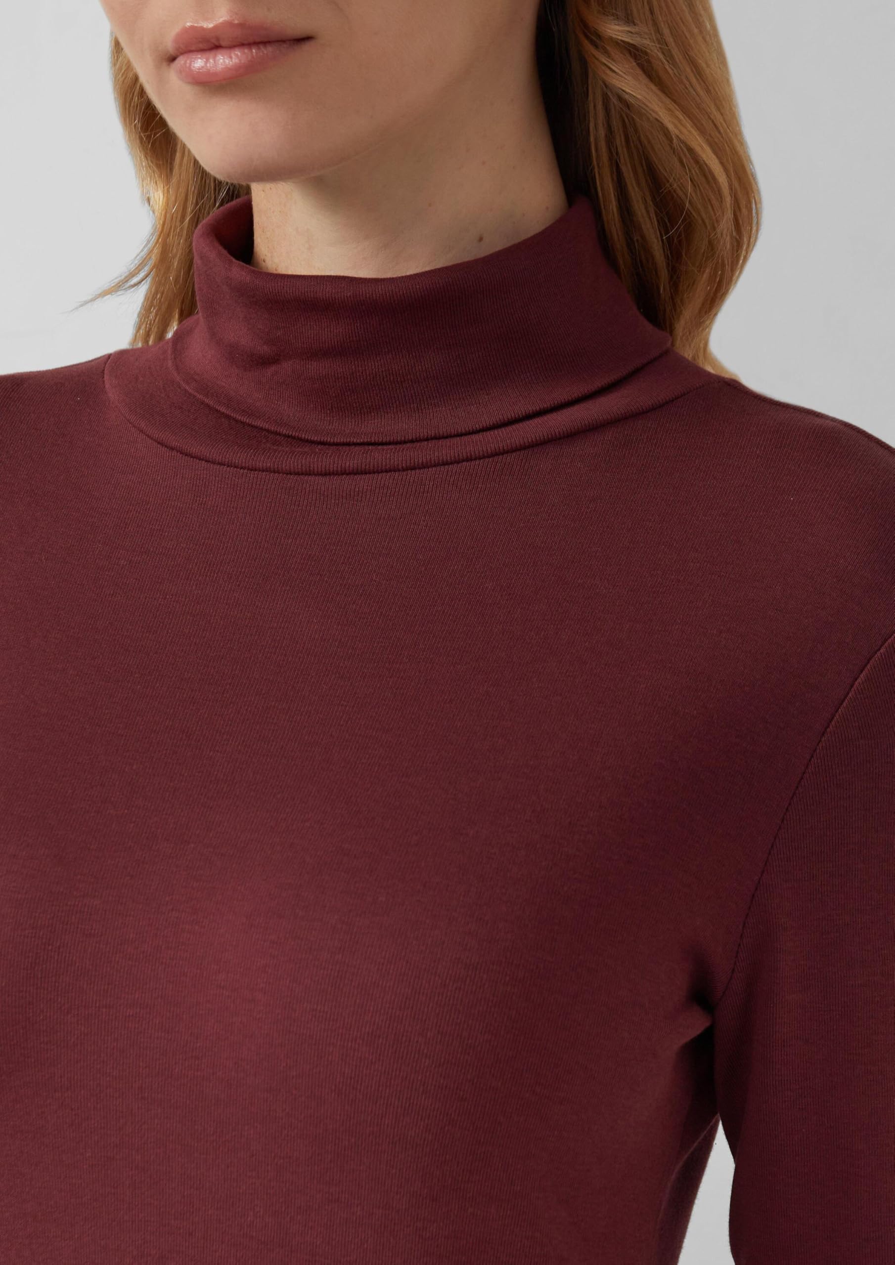 s.Oliver Longsleeve Slim Fit Rollkragen bordeaux Gr.42