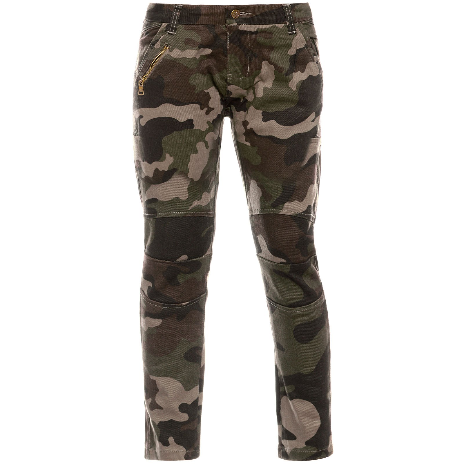 BEZLIT 21878 Mädchen Chino Hose Braun Camouflage Stretch